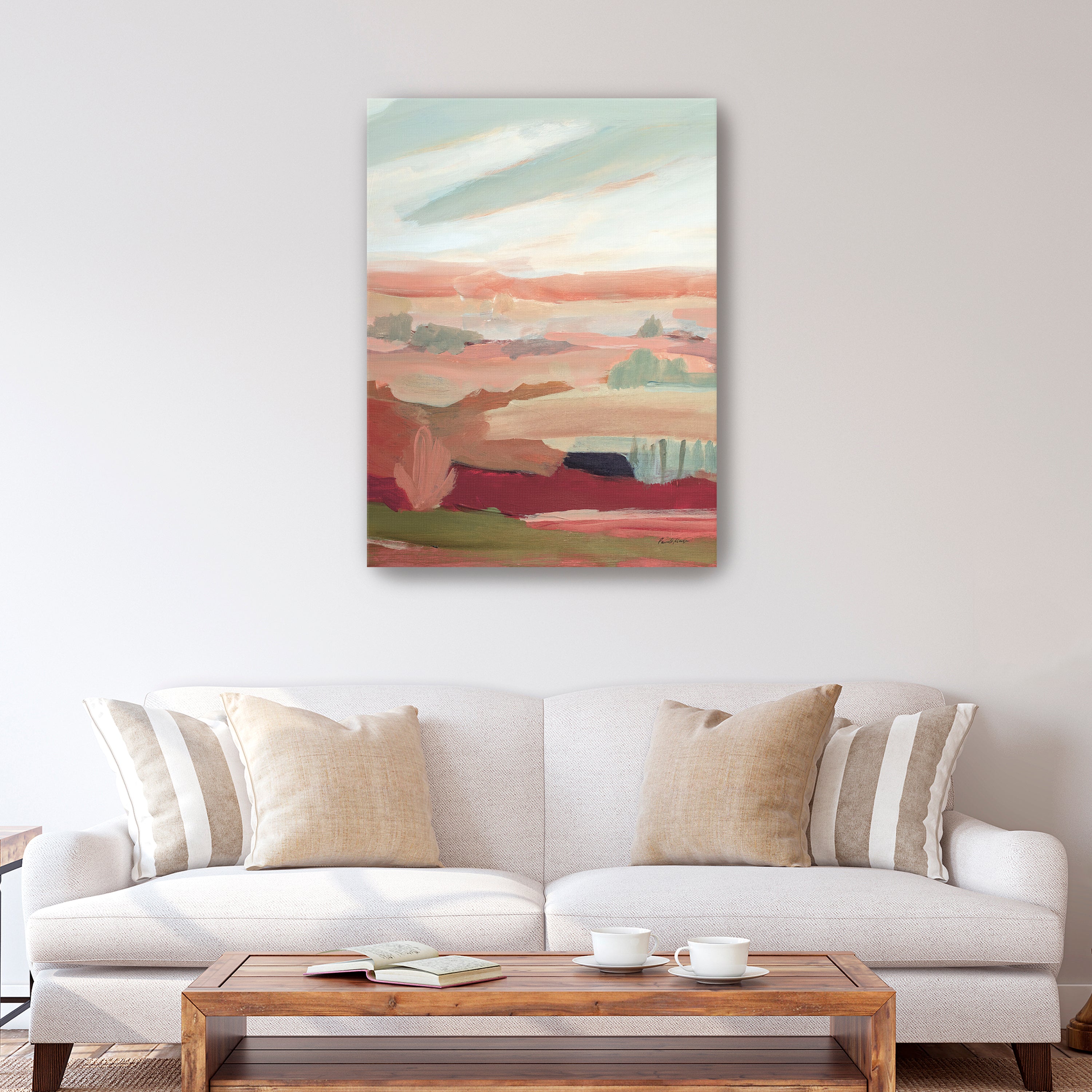 Novemeber Layers Pink  Canvas Giclee