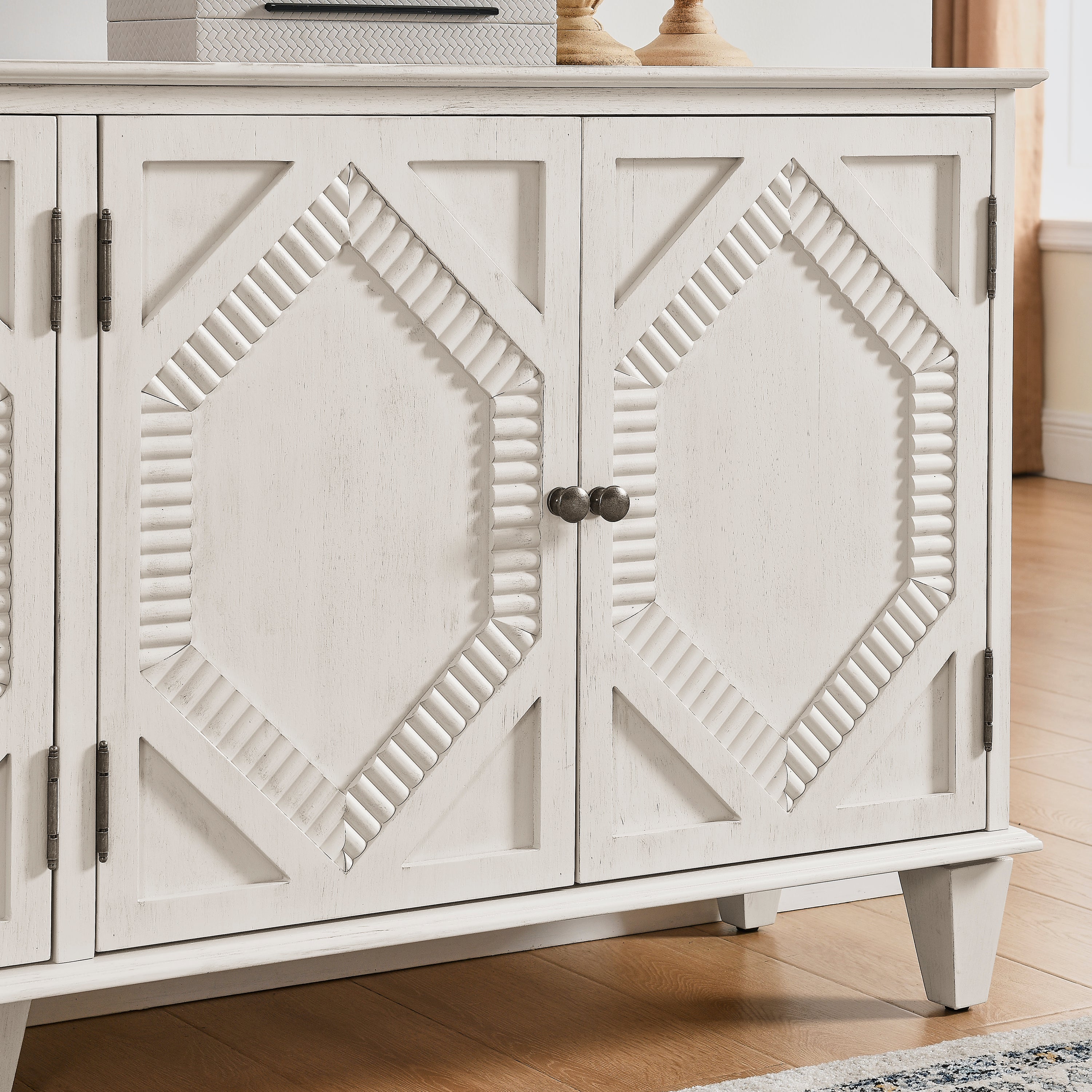 65.2' Mid Century Modern Geometric Accent Sideboard