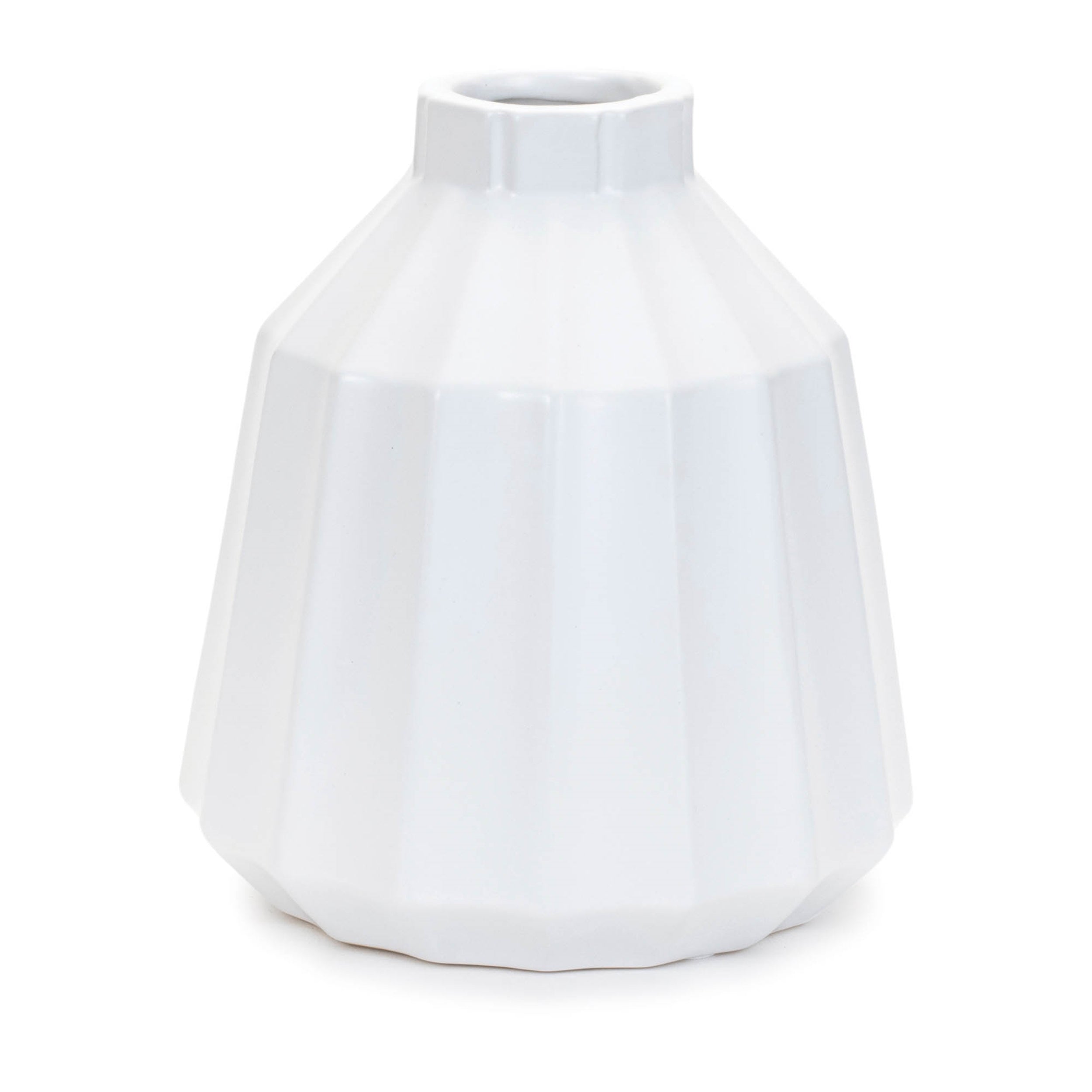 Ribbed Ceramic Vase, Set of 2