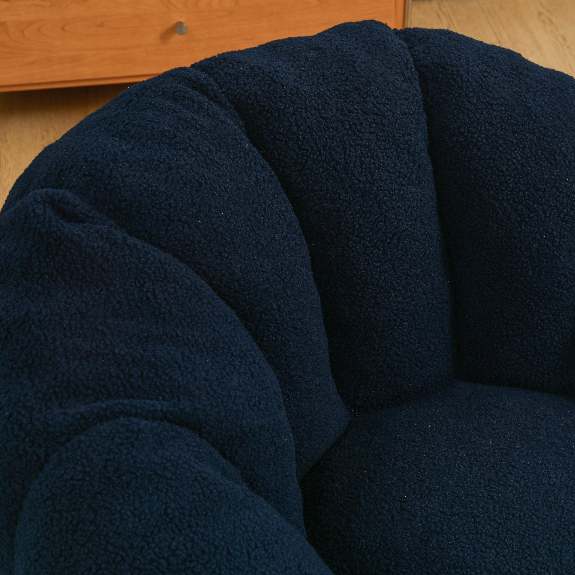 Plush Faux Fur Bean Bag Chair with Armrests