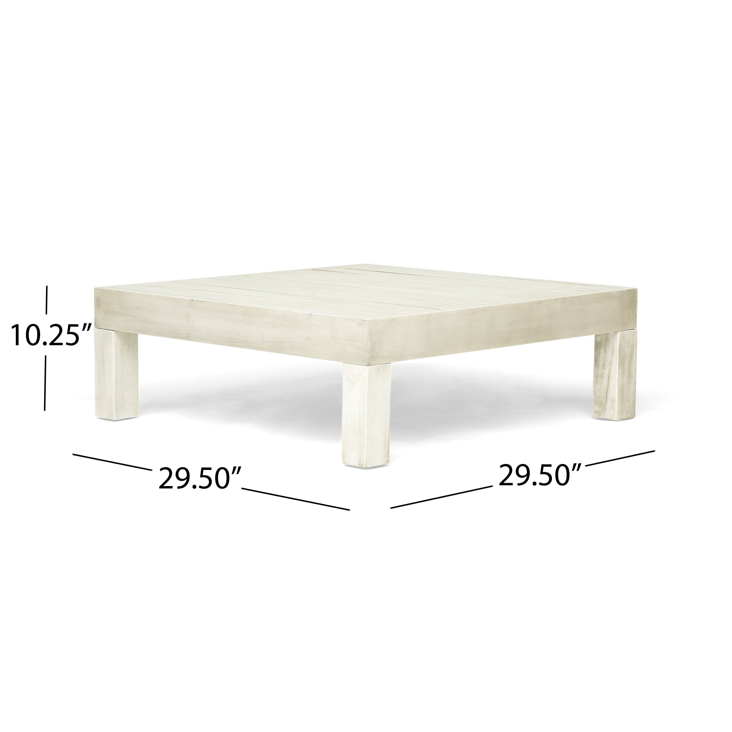 Outdoor Coffee Table with Slat Panel Design and Wooden Frame