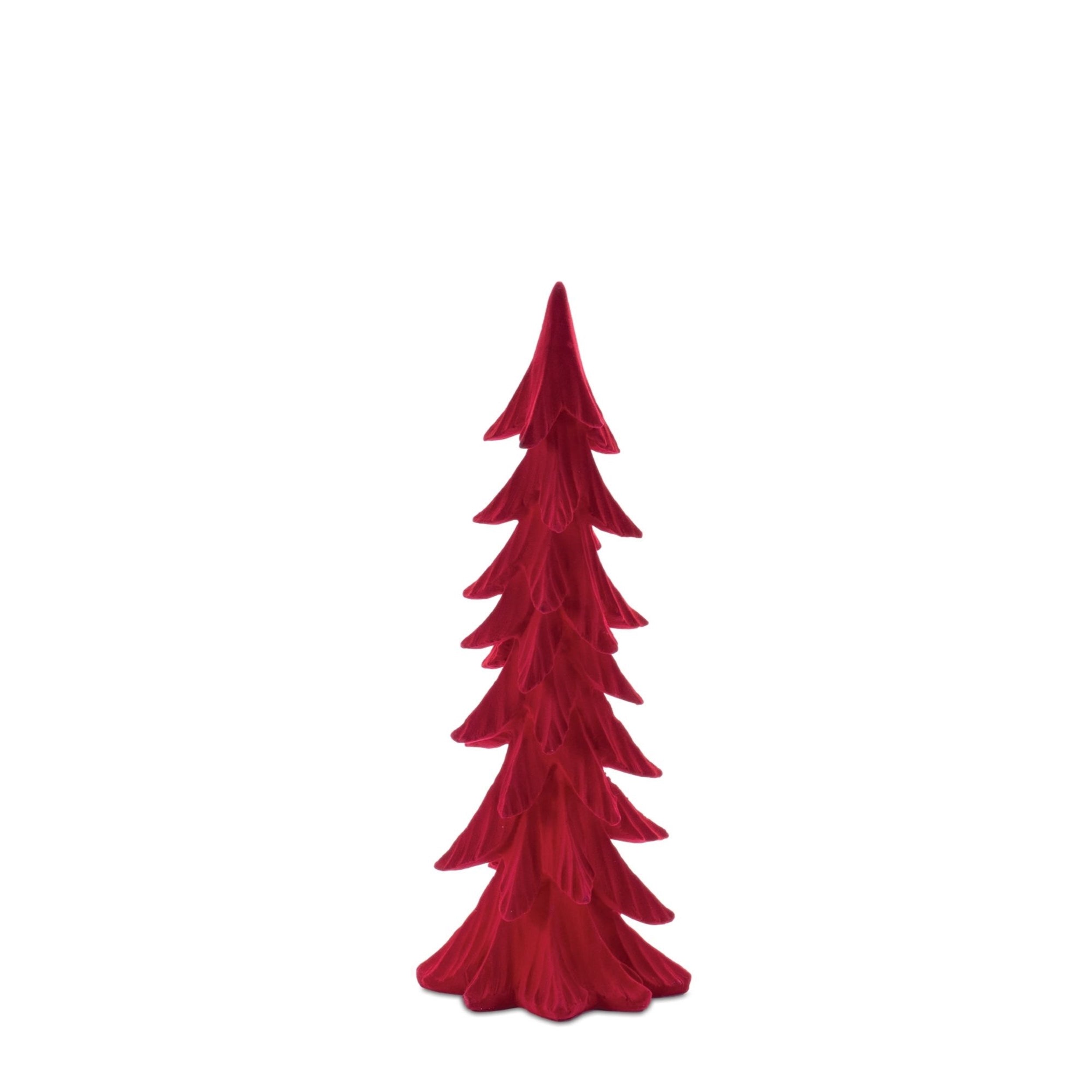 Velvet Pine Tree in Red, Set of 3