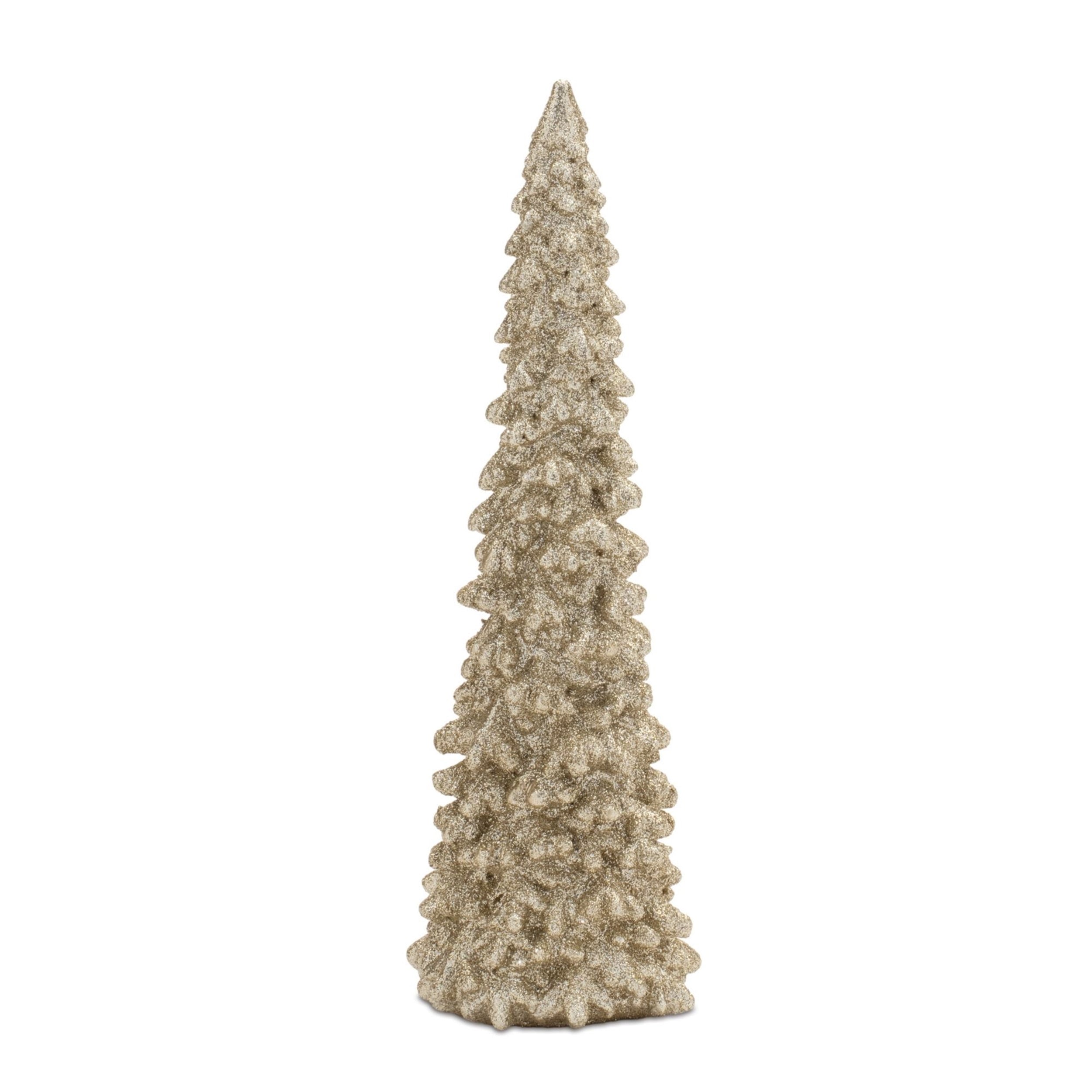 Glittered Pine Tree in Gold, Set of 3