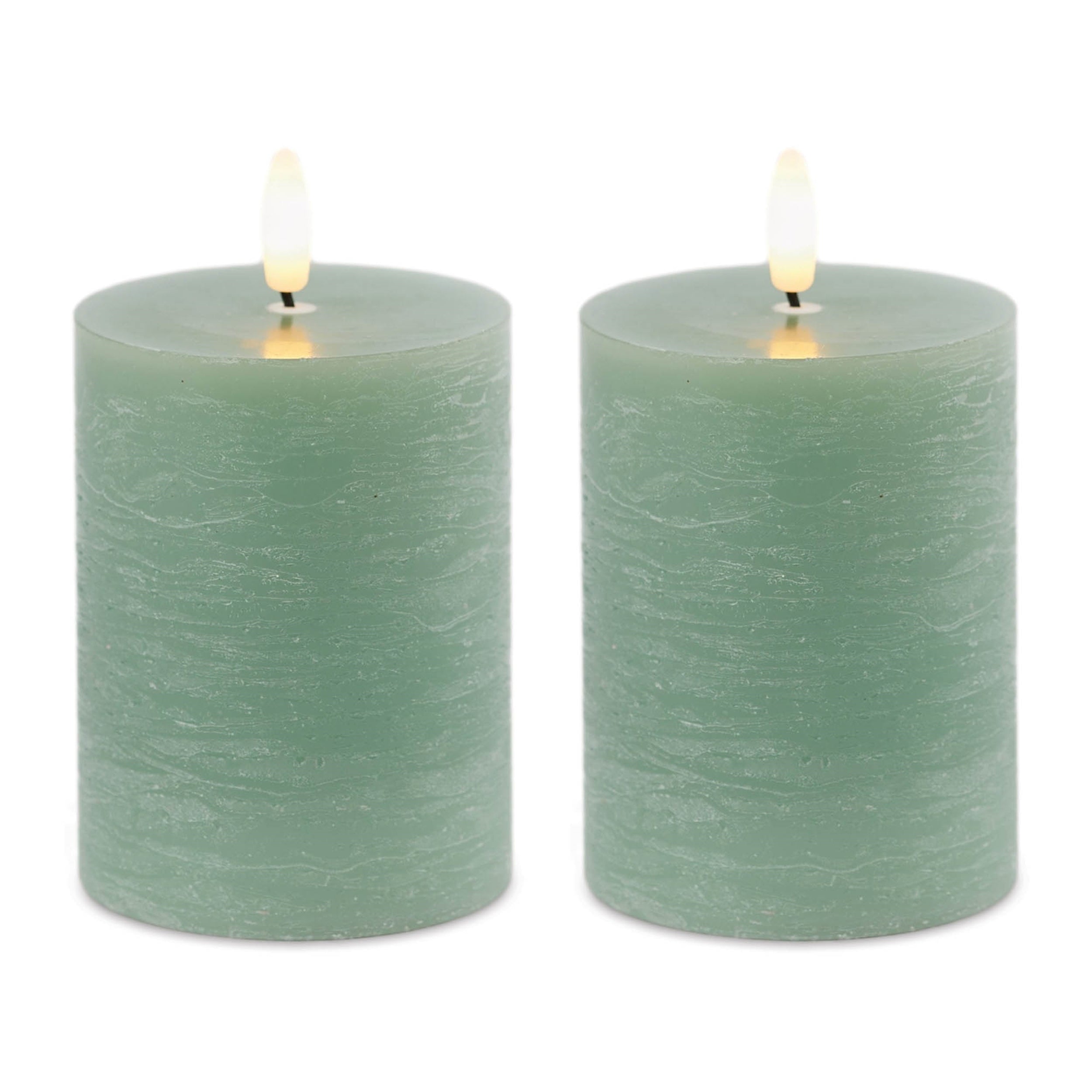 FIA Wick Green Pillar Candle, Set of 2