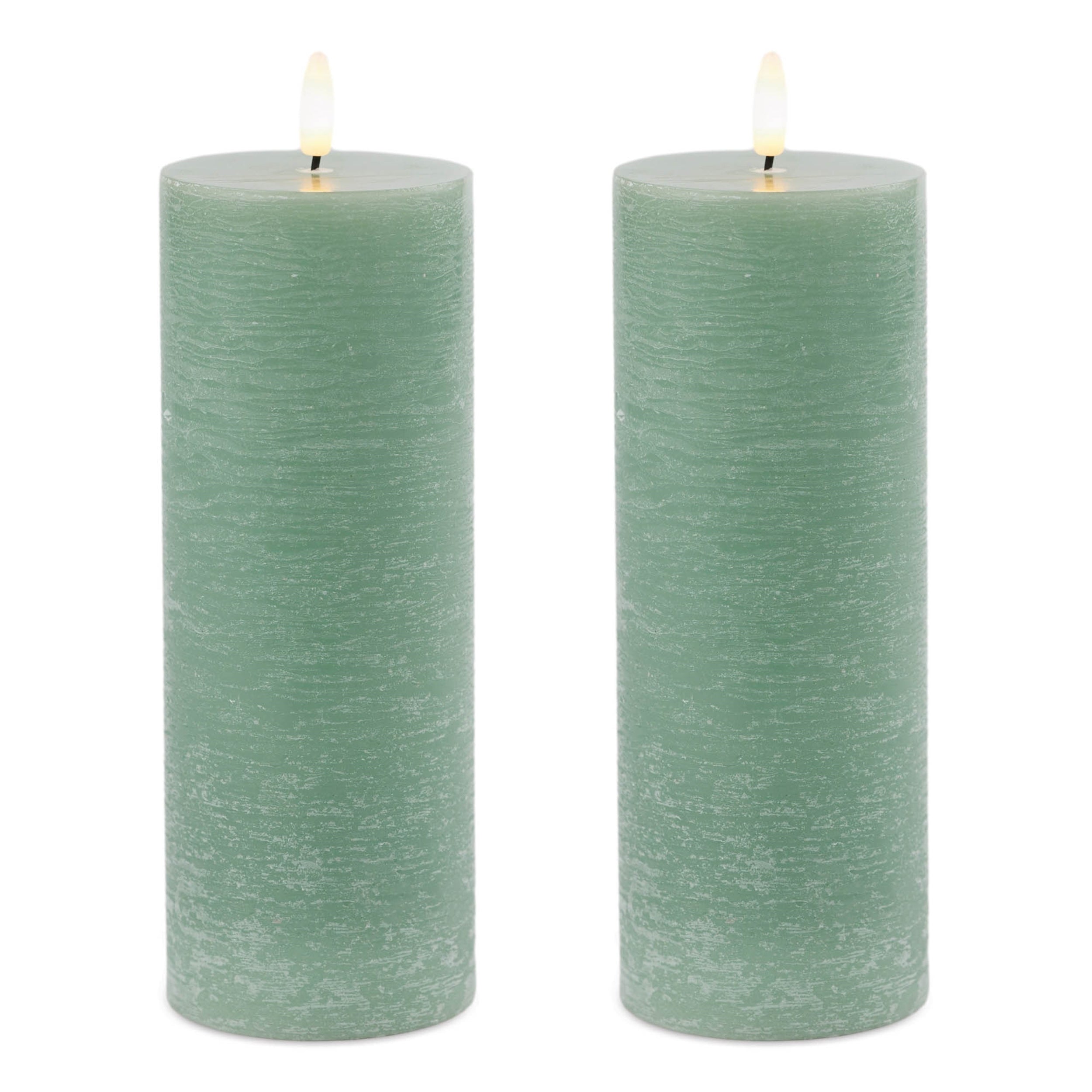 FIA Wick Green Pillar Candle, Set of 2