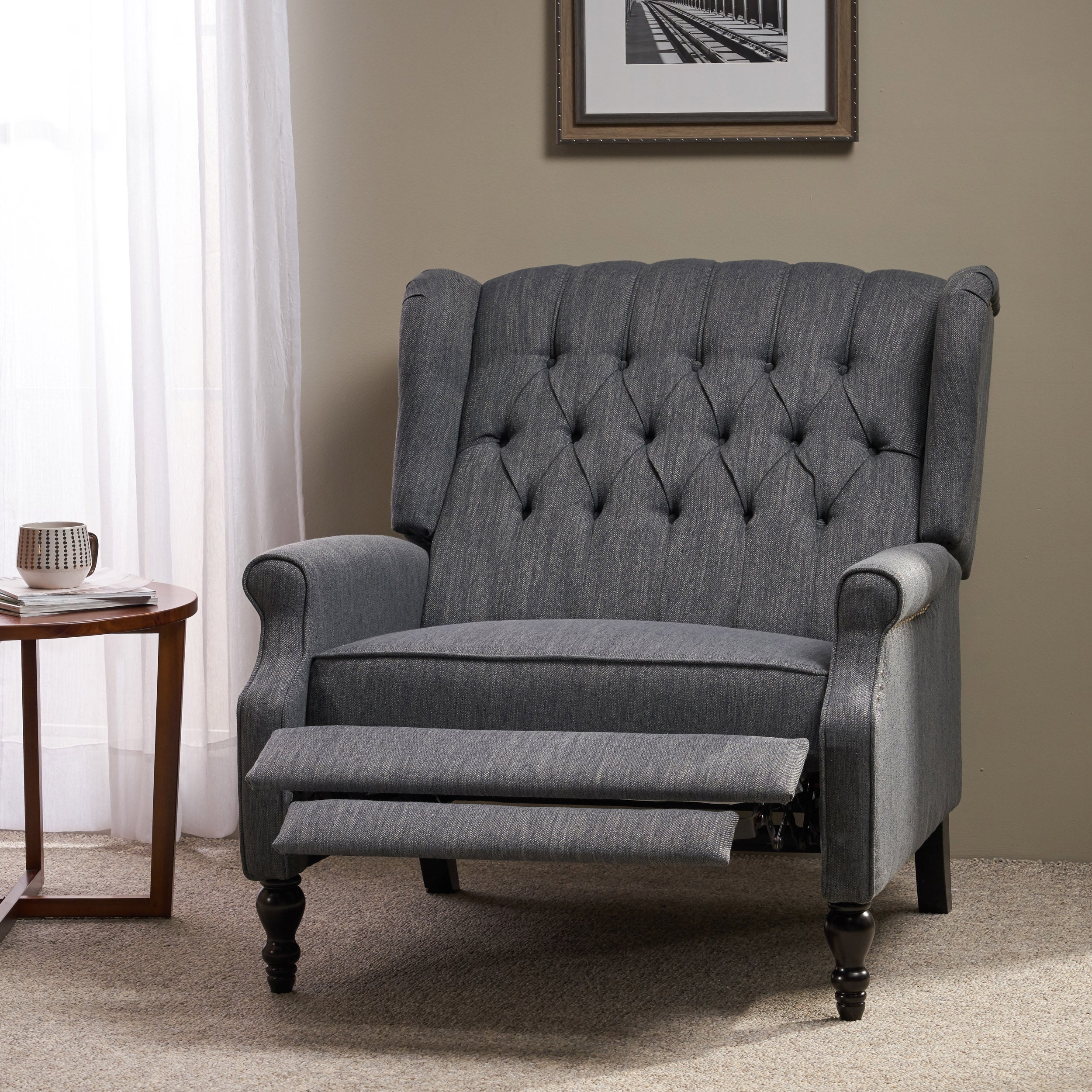 Oversized Wingback Tufted Recliner Accent Chair