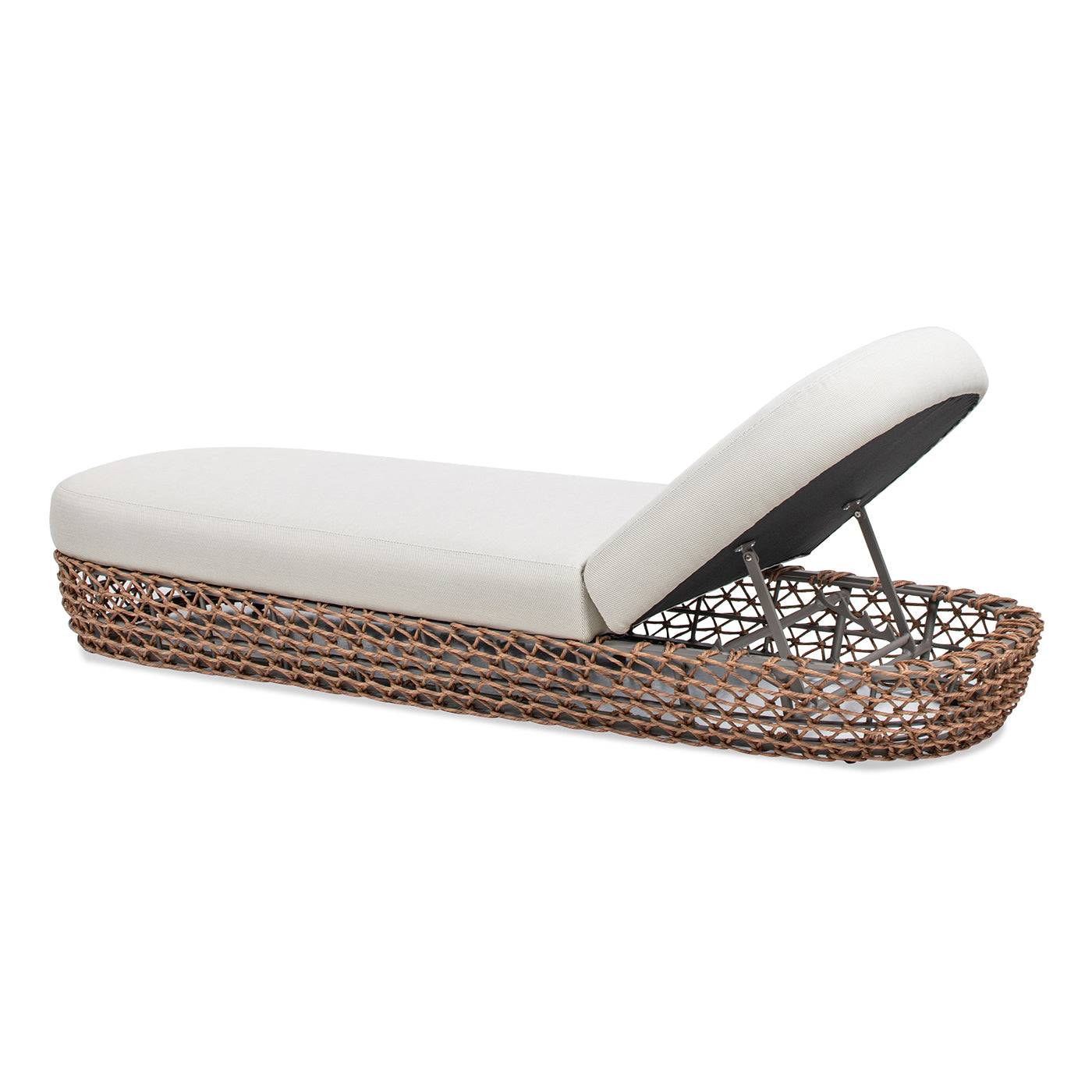 Willow Wicker Upholstered Patio Lounger