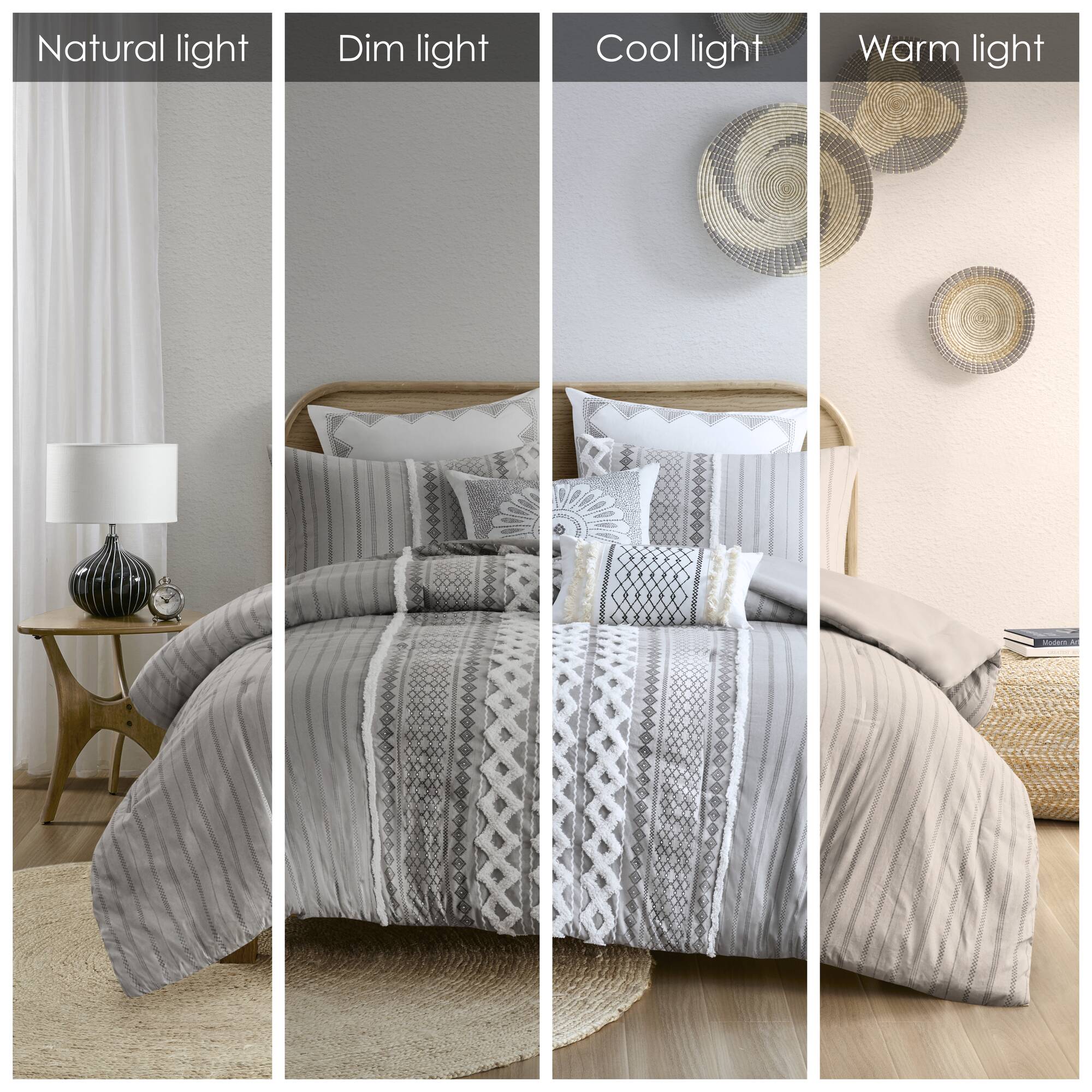 Imani Cotton Printed Comforter Set with Chenille