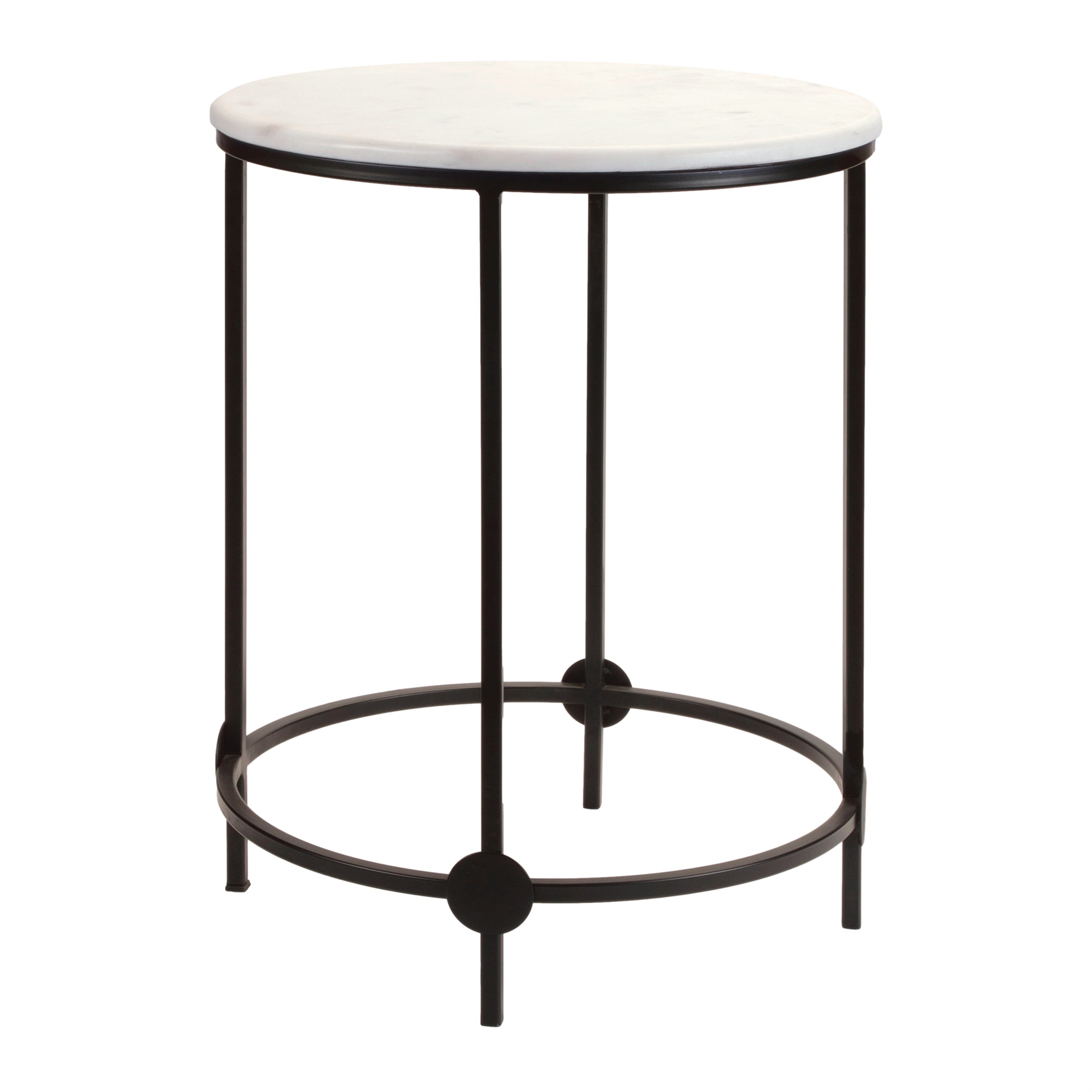 Round Marble Top Accent Table, Set of 2