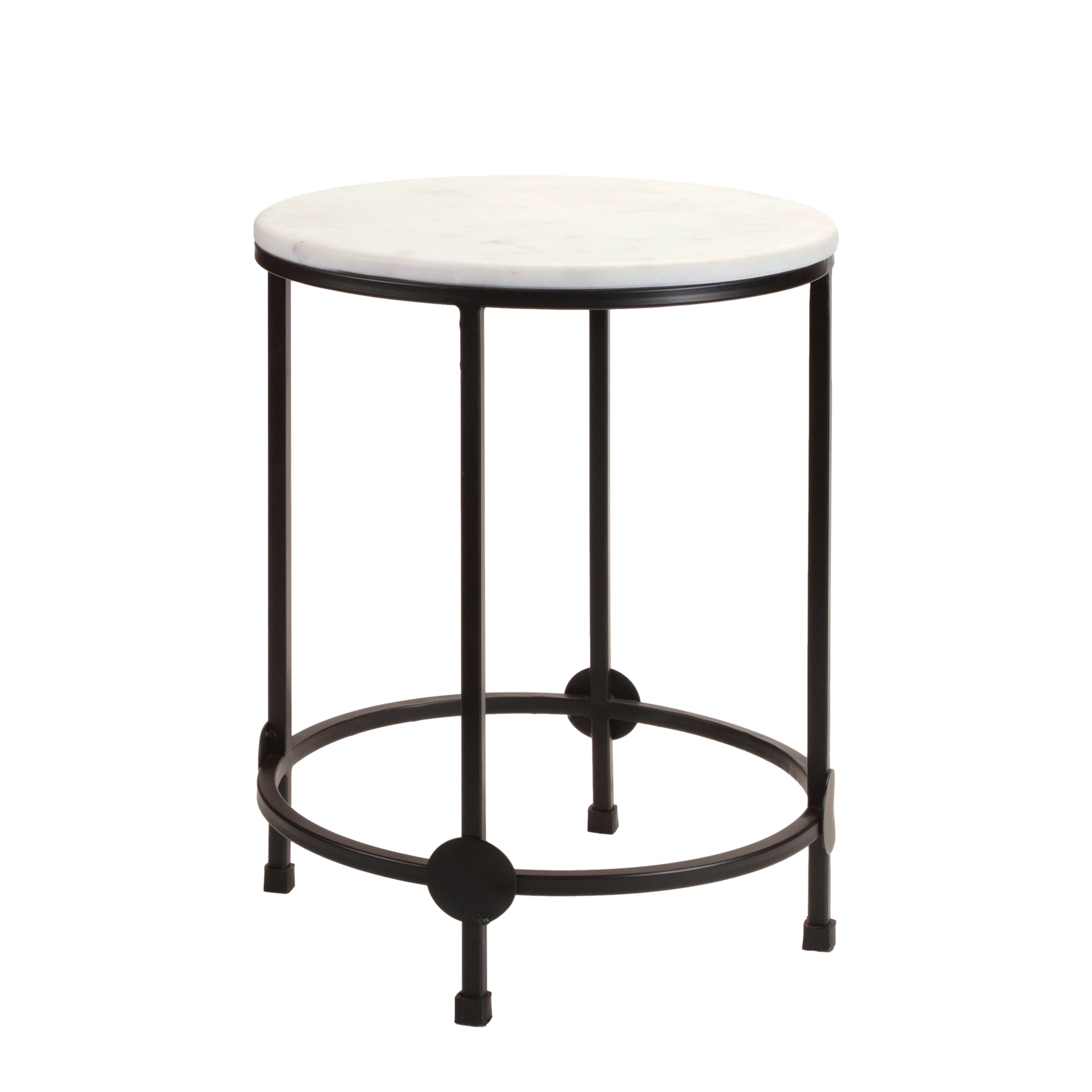 Round Marble Top Accent Table, Set of 2