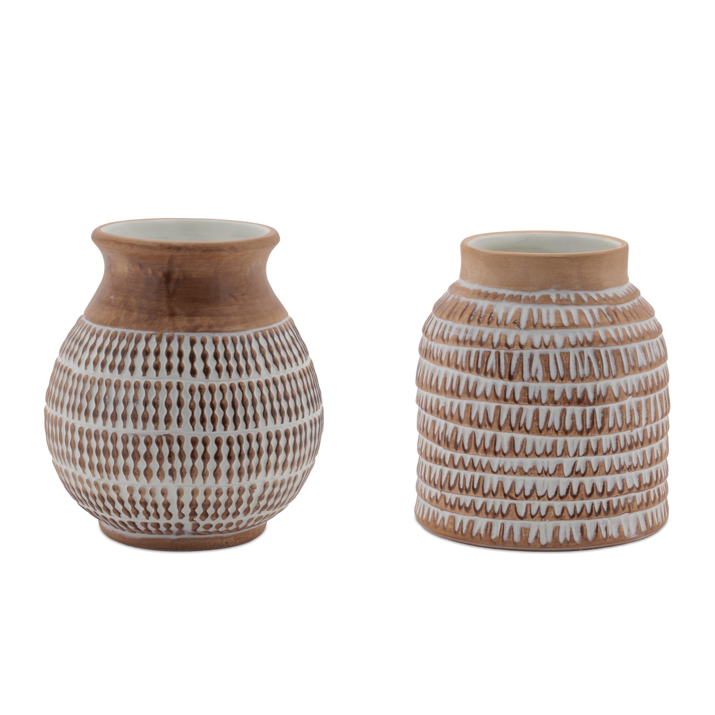 Textured Ceramic Vase, Set of 2