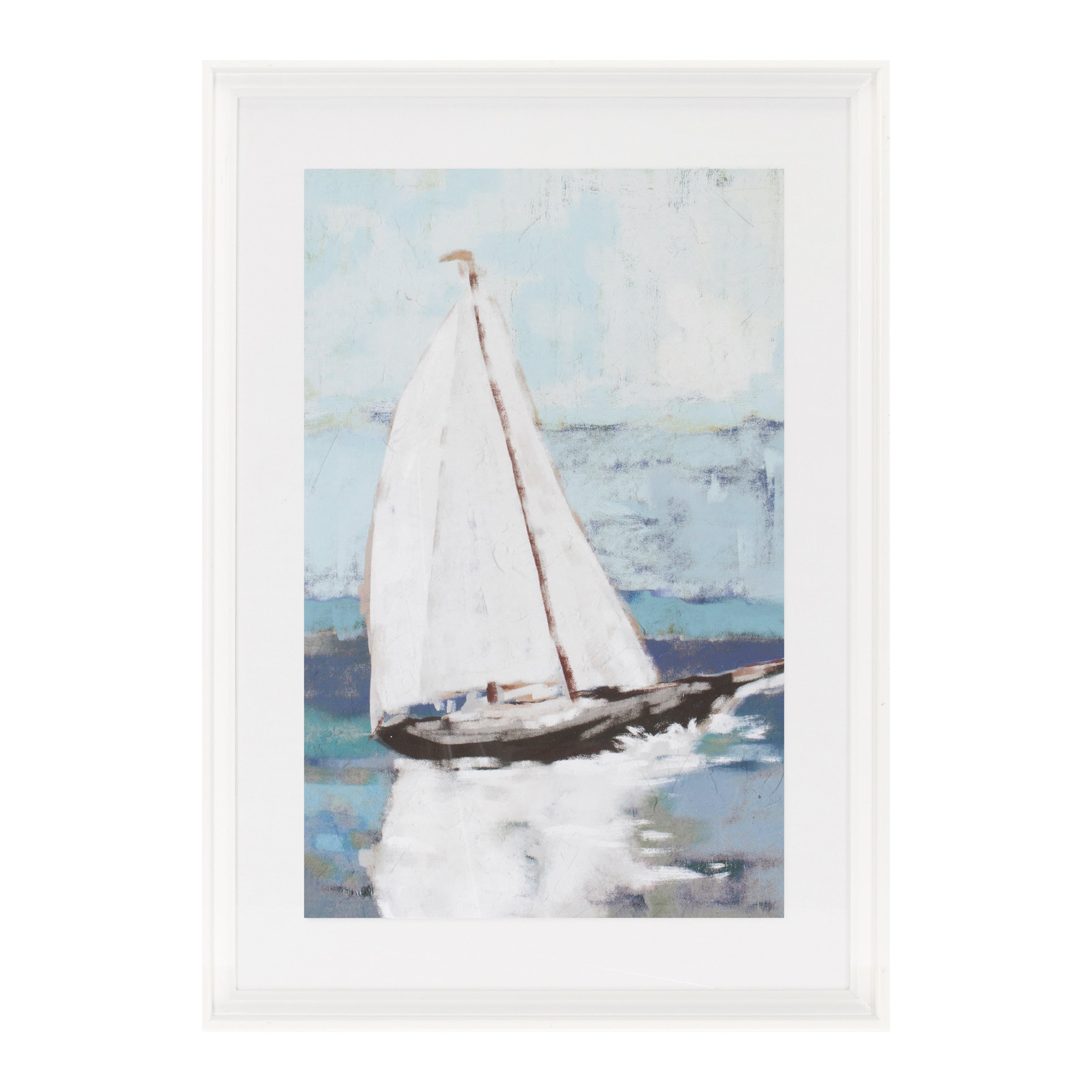 Framed Sail Boat Print, Set of 2
