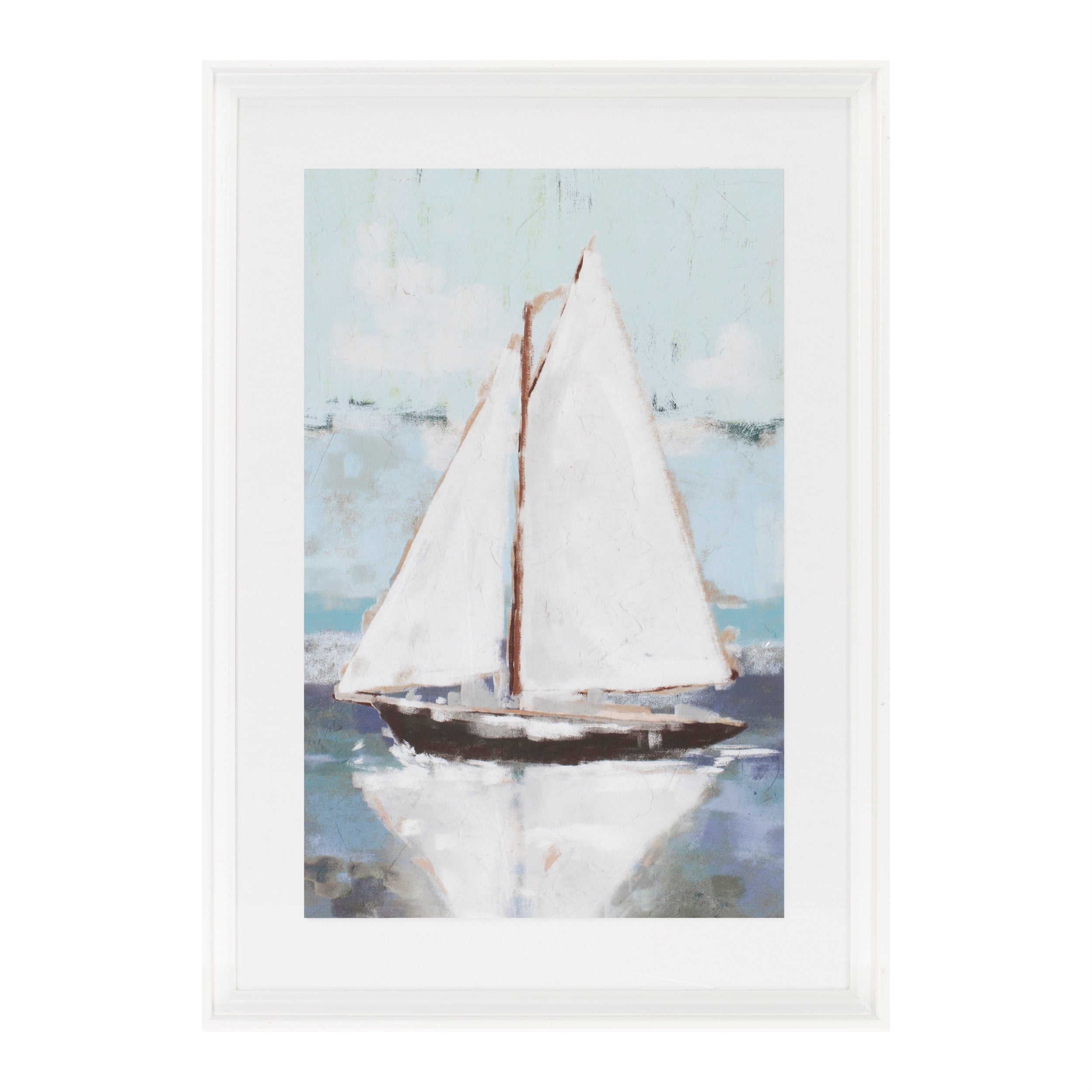Framed Sail Boat Print, Set of 2
