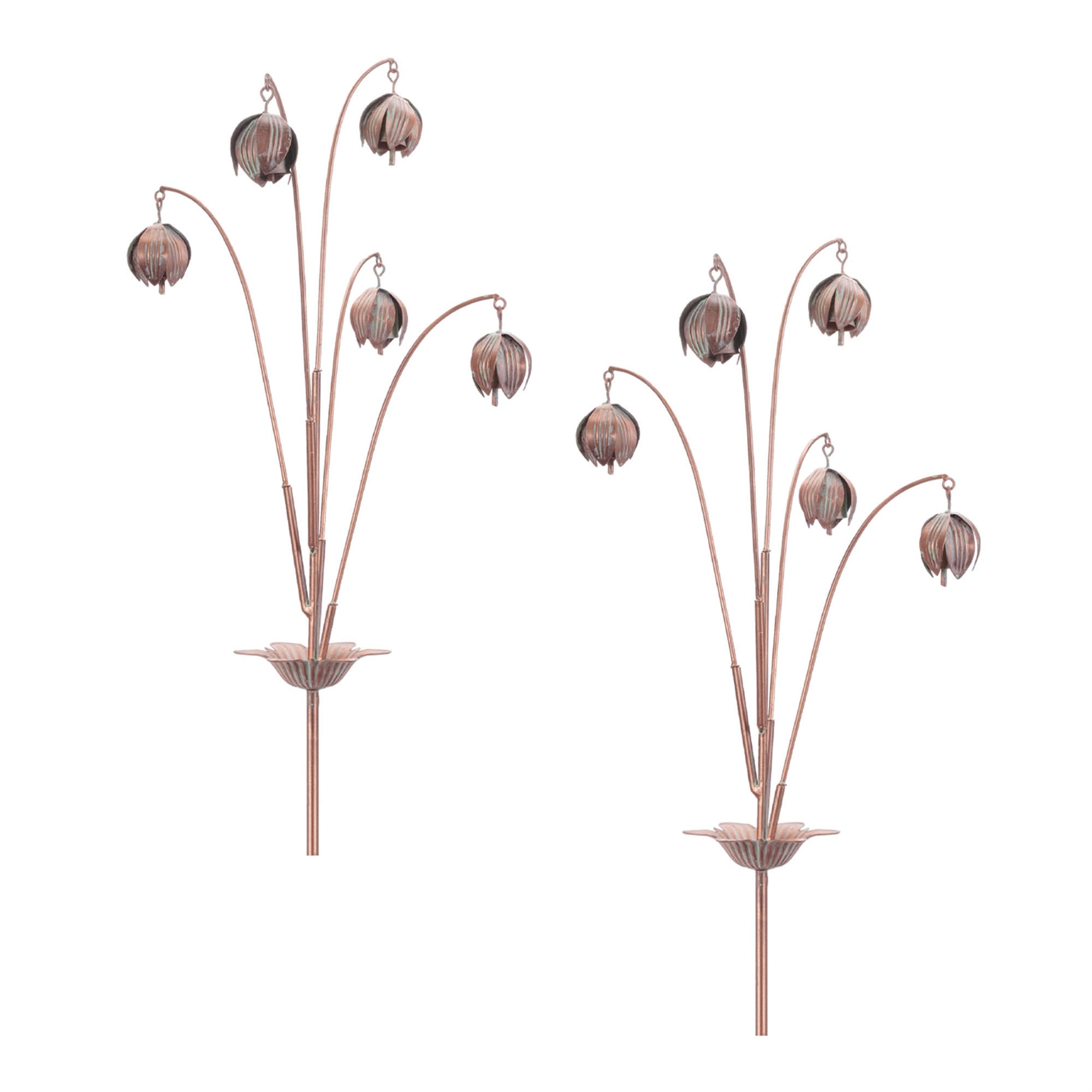 Iron Floral Spray Garden Stake, Set of 2