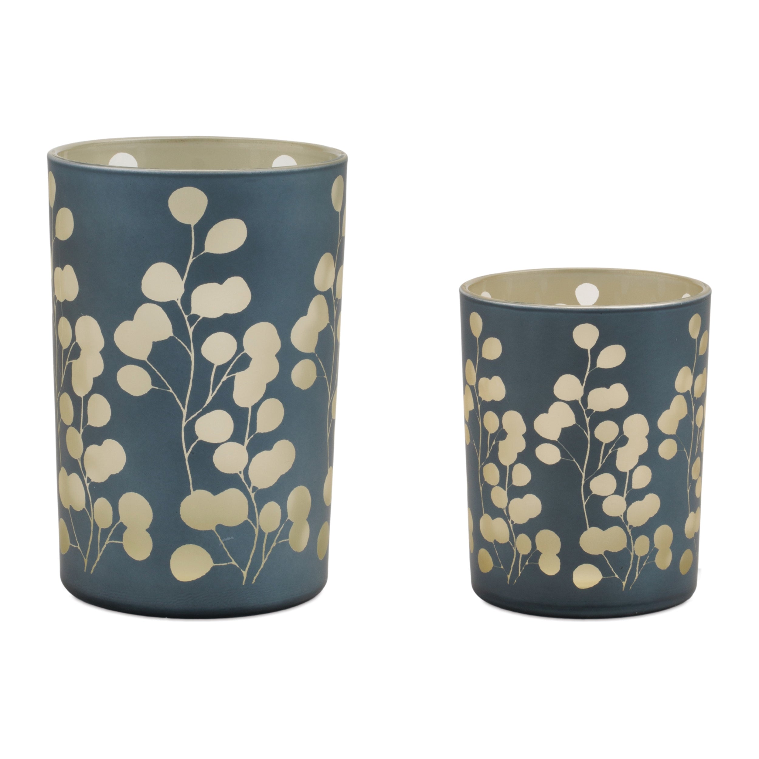 Frosted Foliage Candle Holder, Set of 2