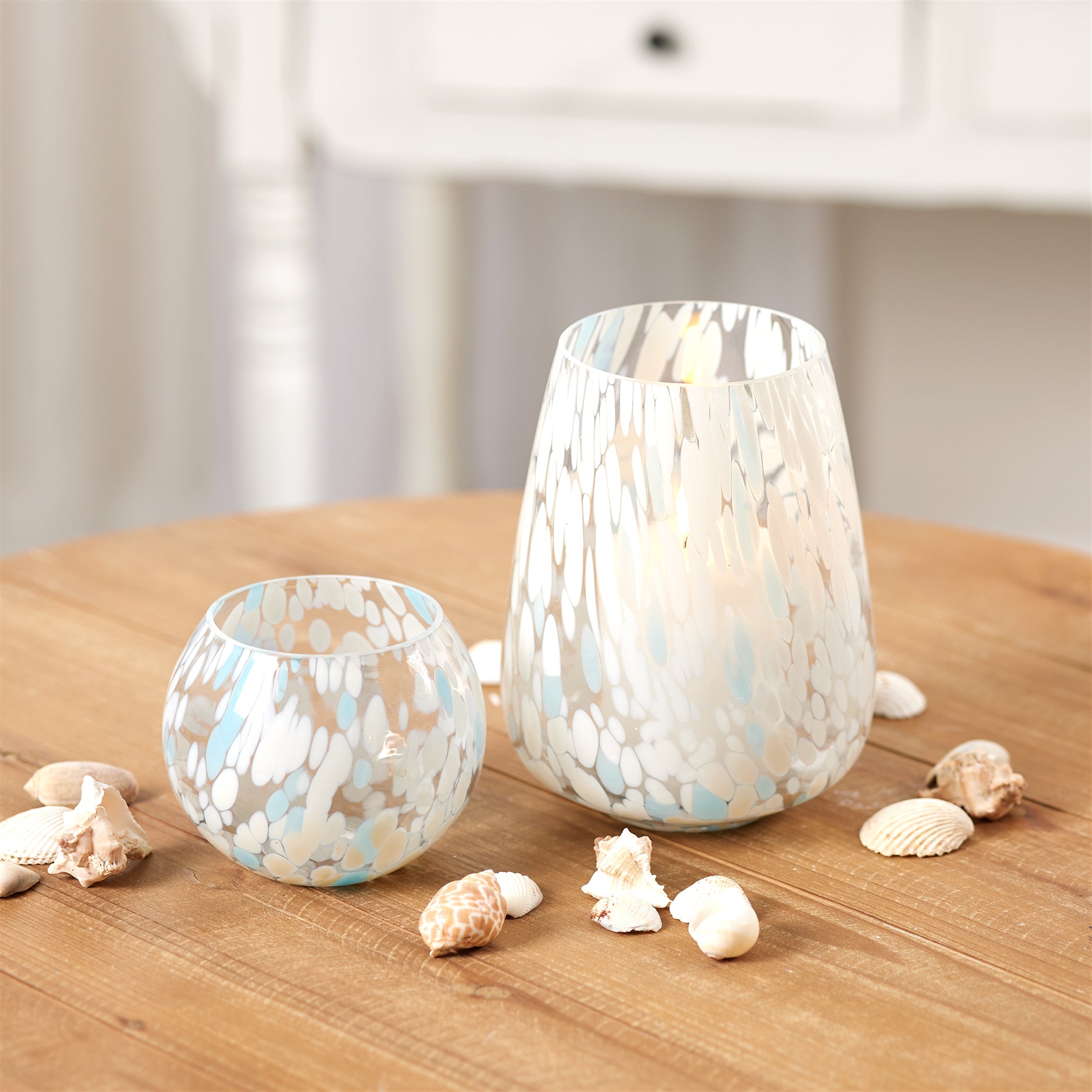 Painted Glass Candle Holder Vase, Set of 4