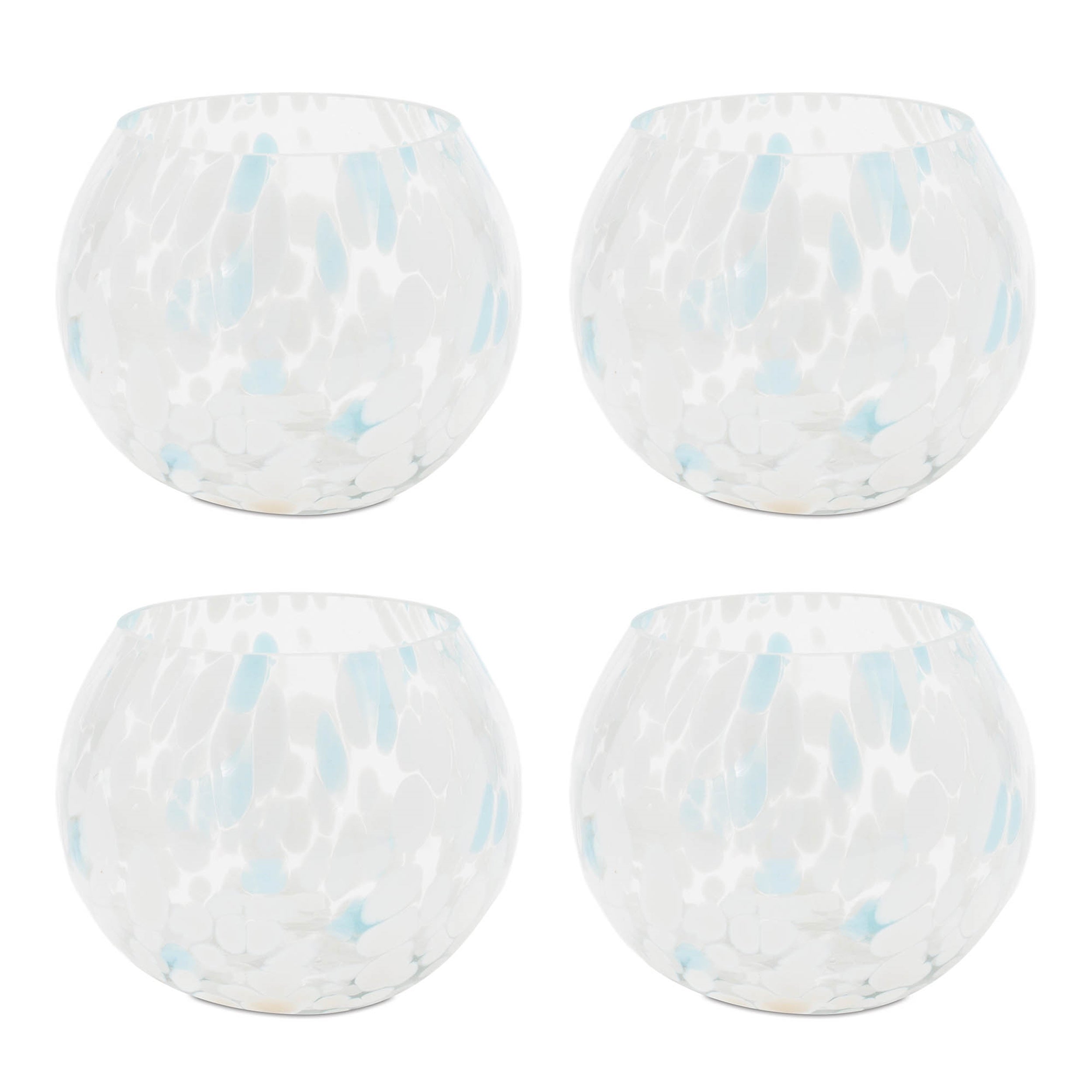 Painted Glass Candle Holder Vase, Set of 4