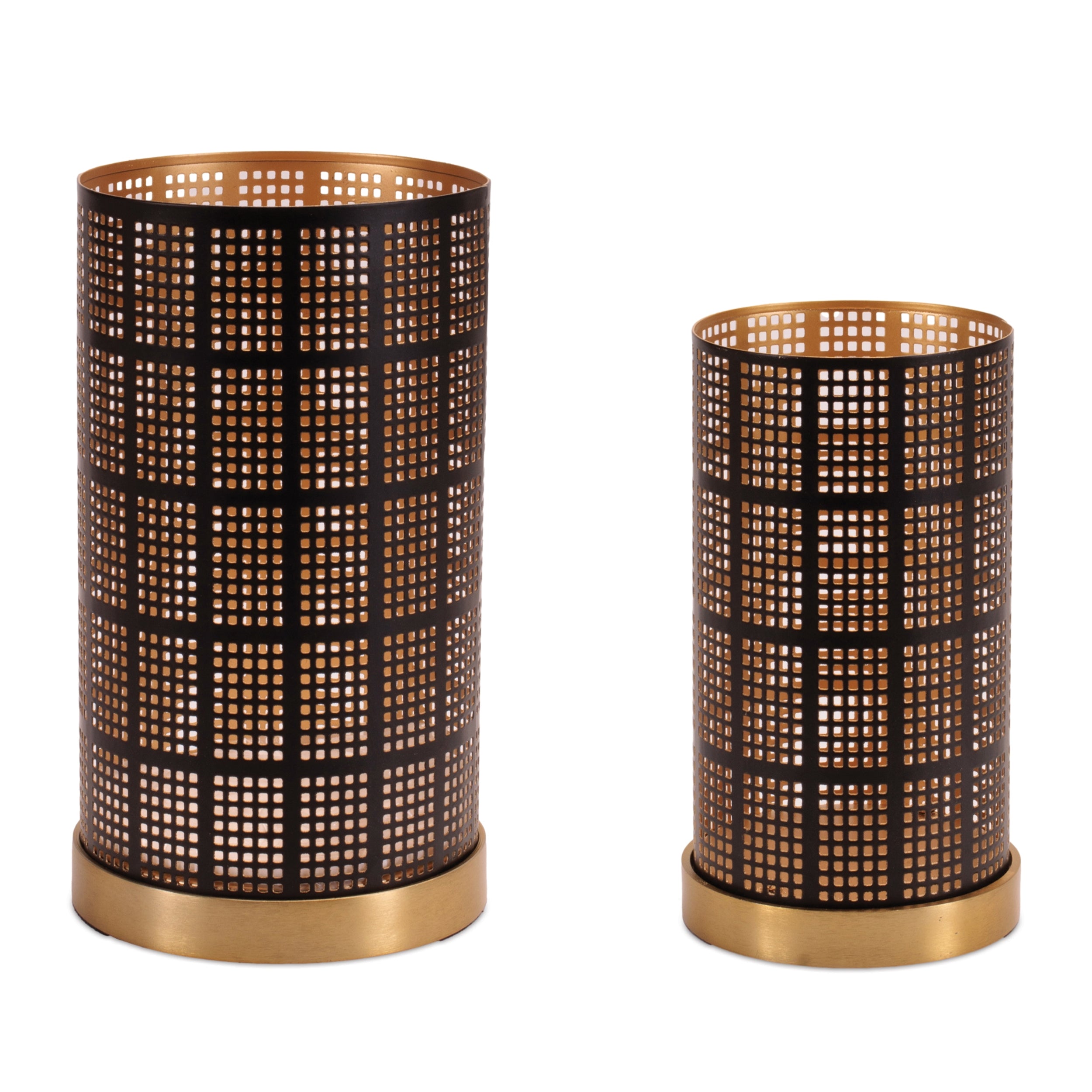 Punched Metal Candle Holder, Set of 2