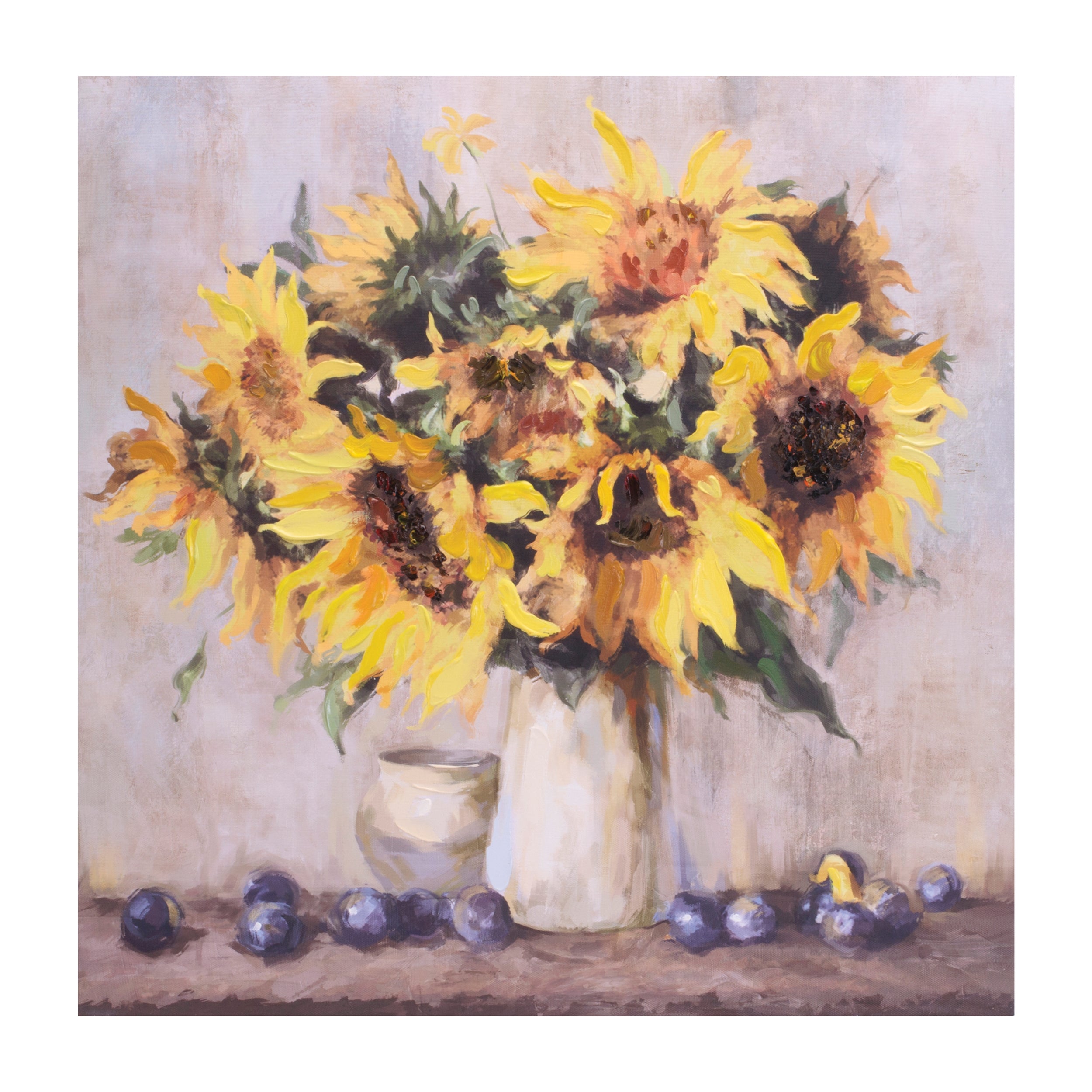 Sunflower Vase Canvas Wall Art, Set of 2