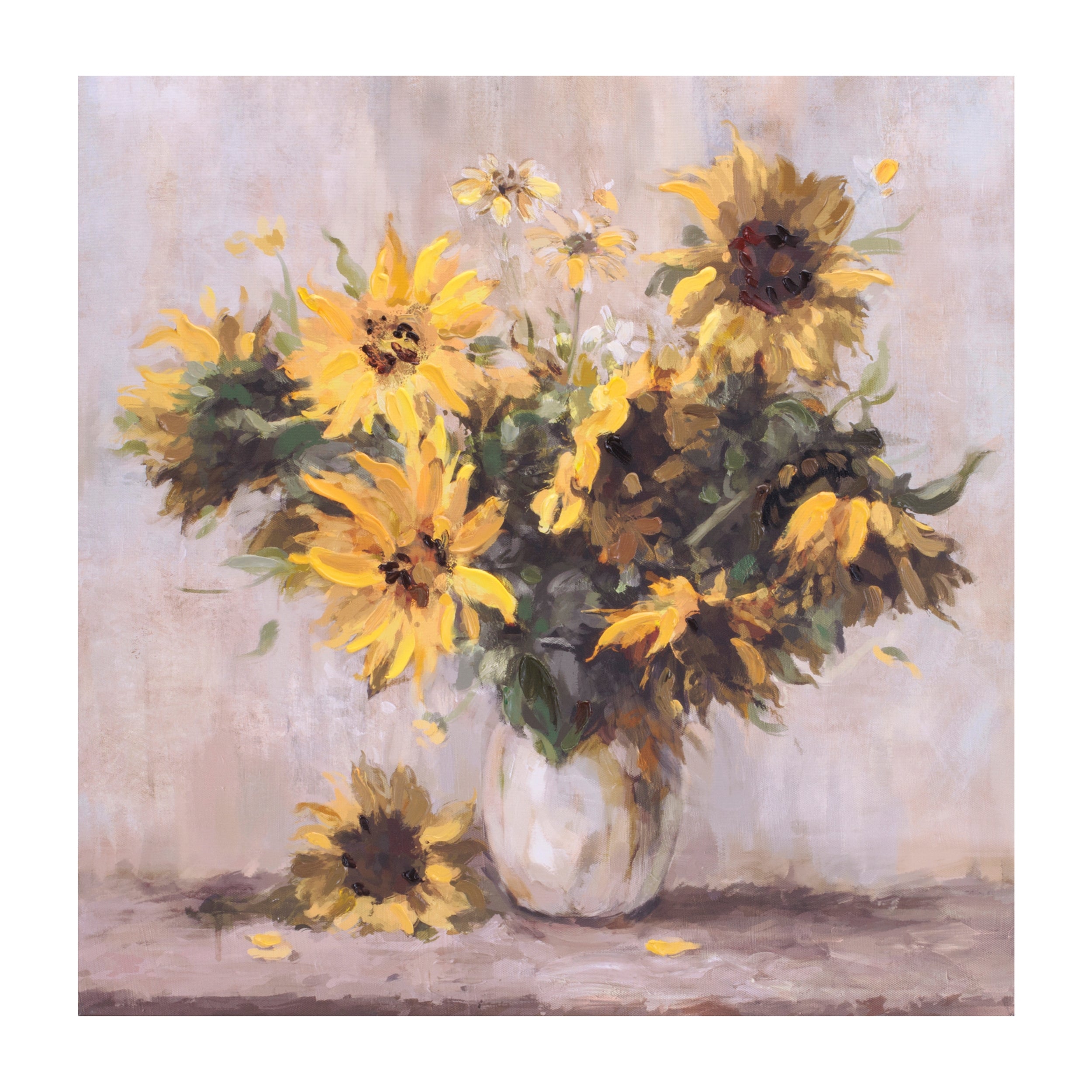 Sunflower Vase Canvas Wall Art, Set of 2