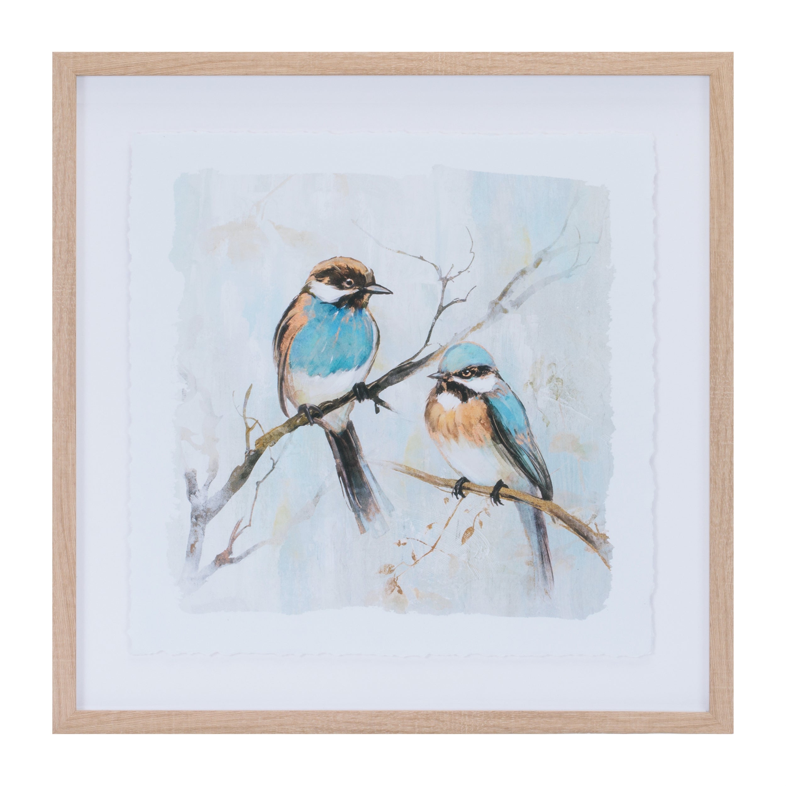 Framed Bird Couple Wall Print, Set of 2