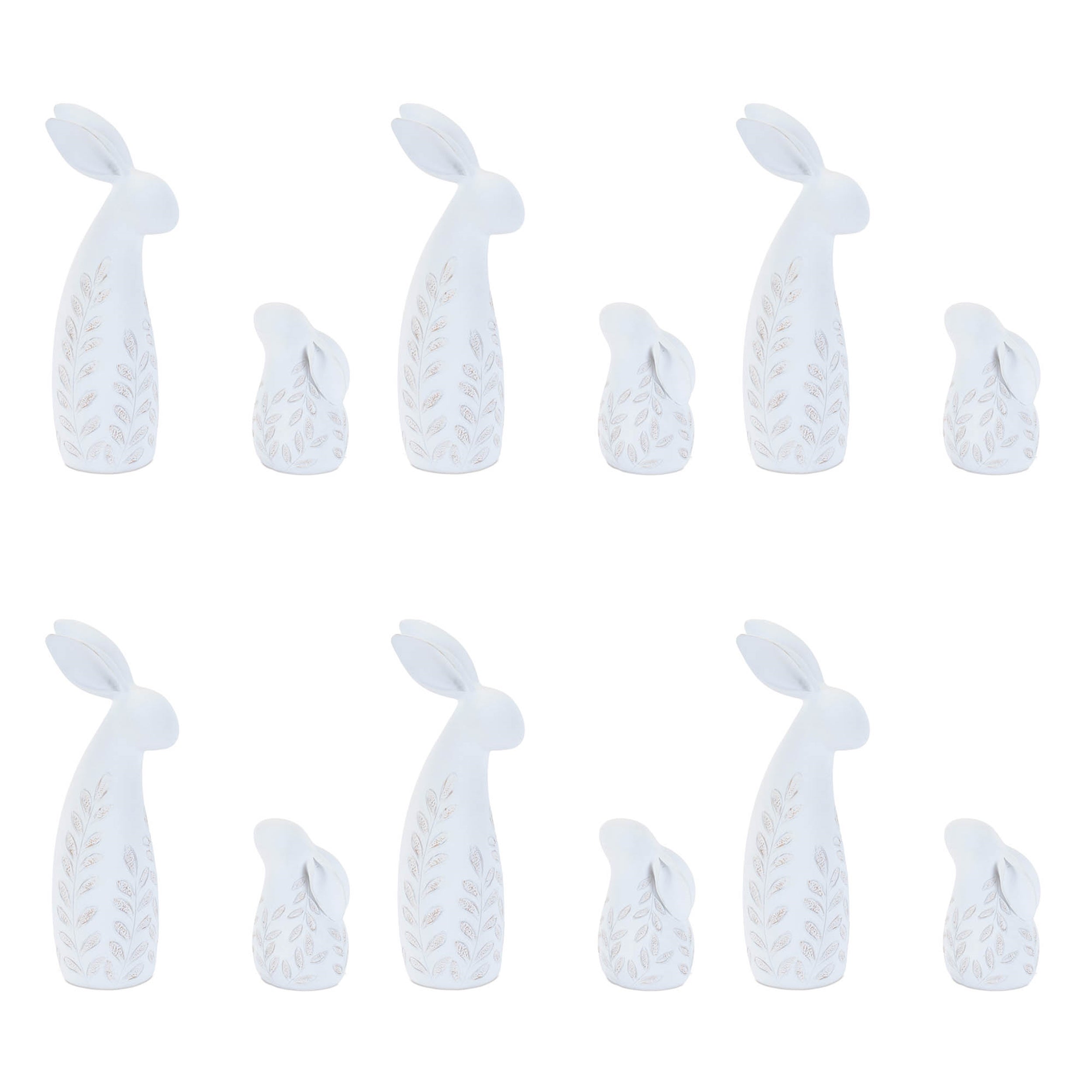 Etched Bunny Figurine, Set of 12