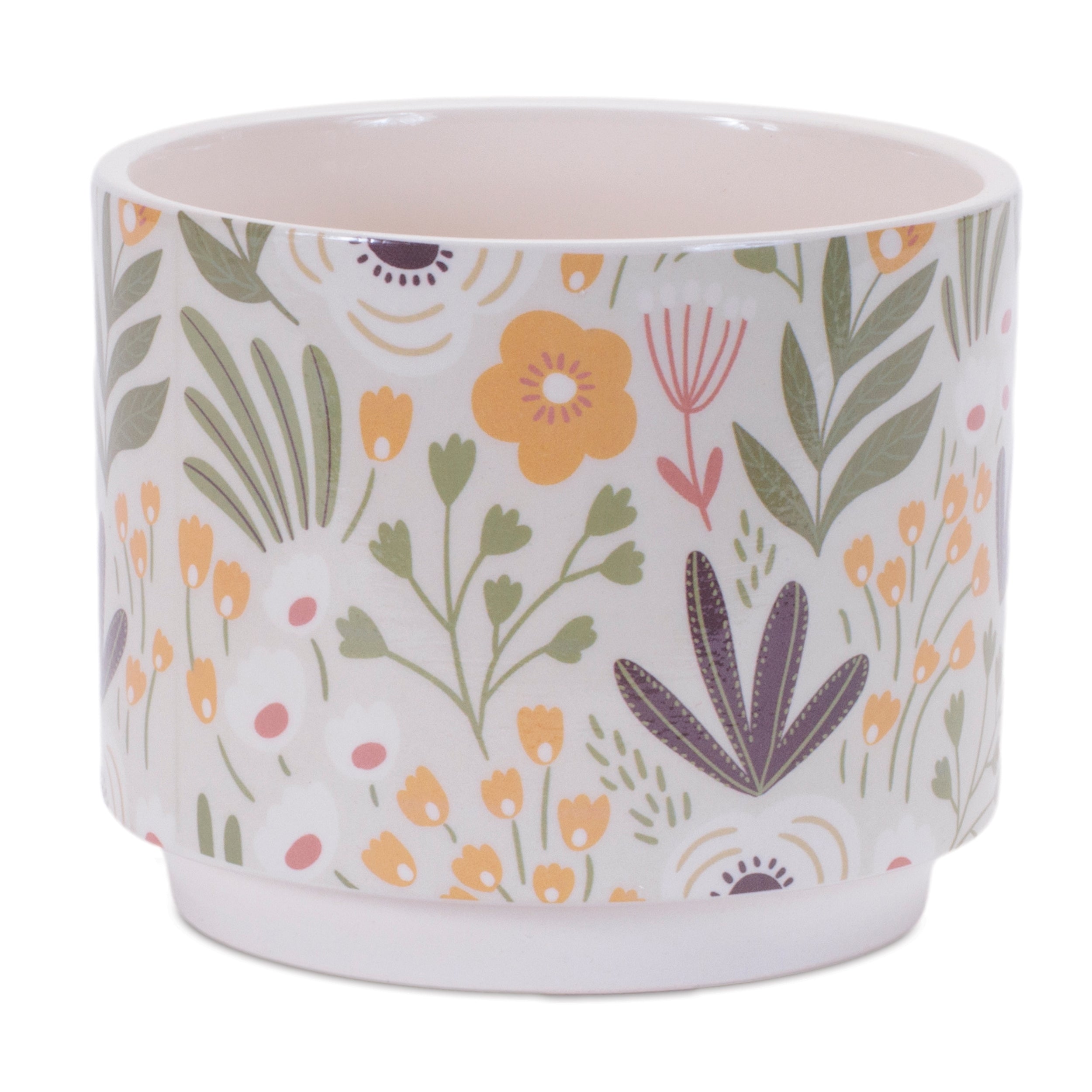 Stone Floral Patterned Planter, Set of 3