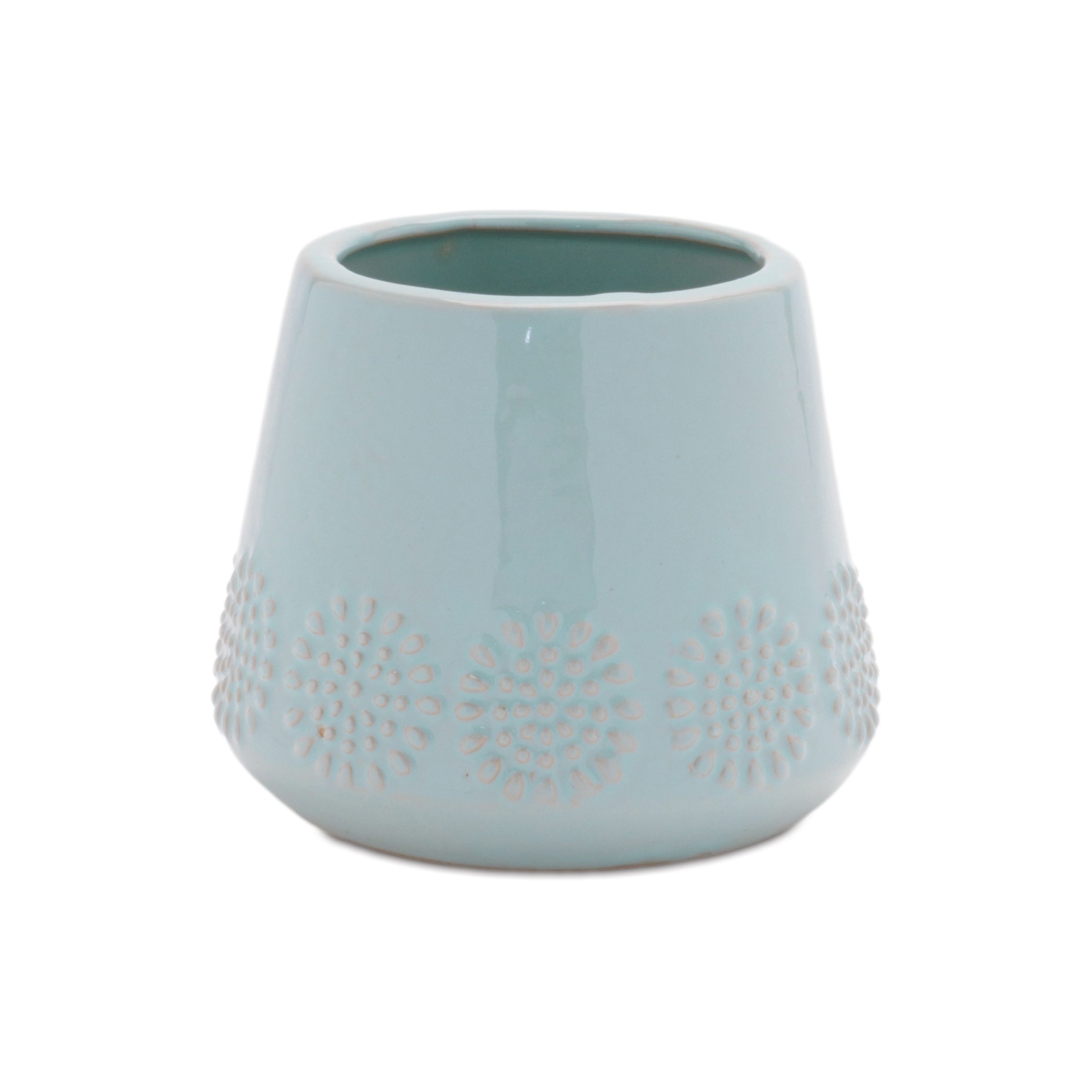 Ceramic Starburst Pattern Planter, Set of 2