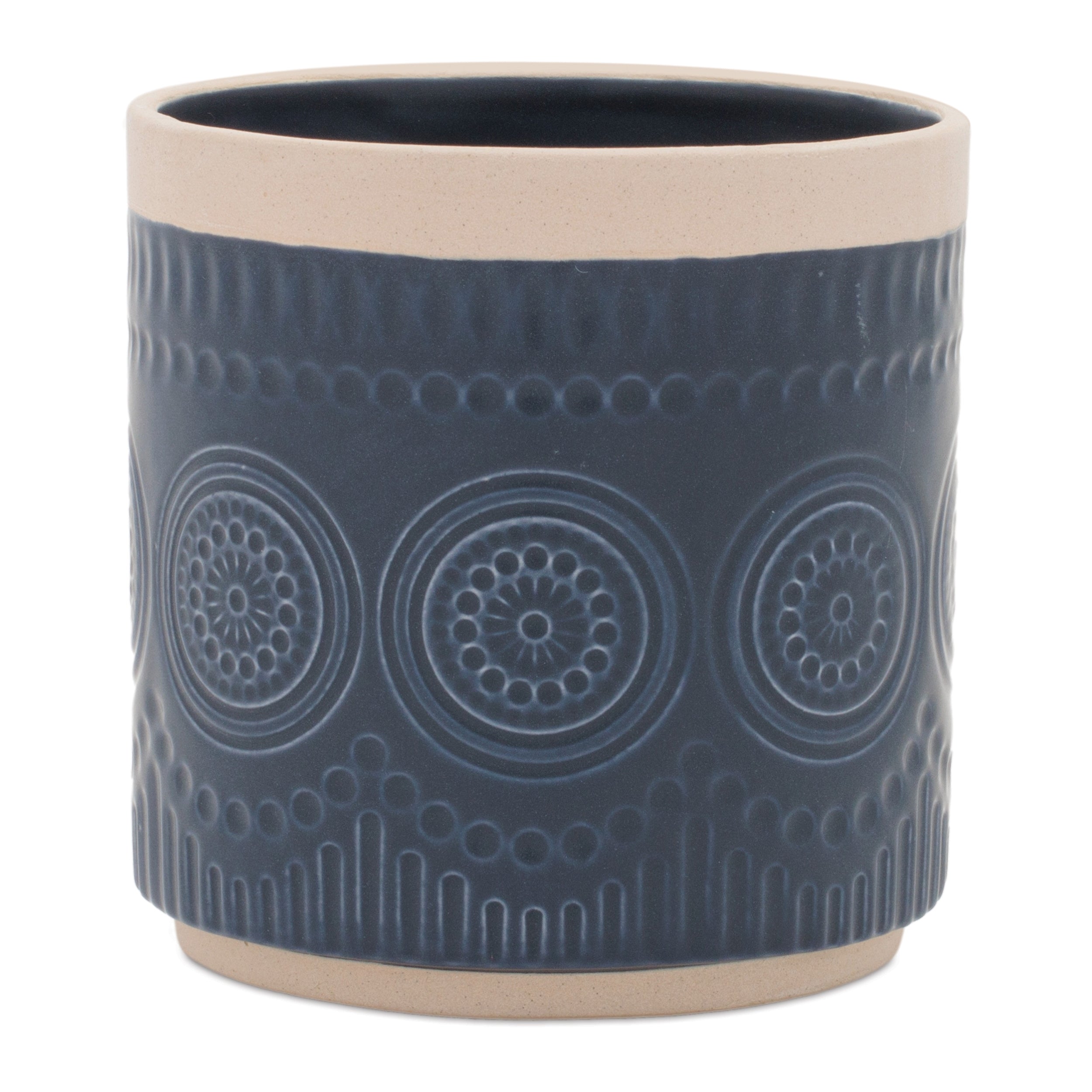 Ceramic Mandala Pattern Planter, Set of 2