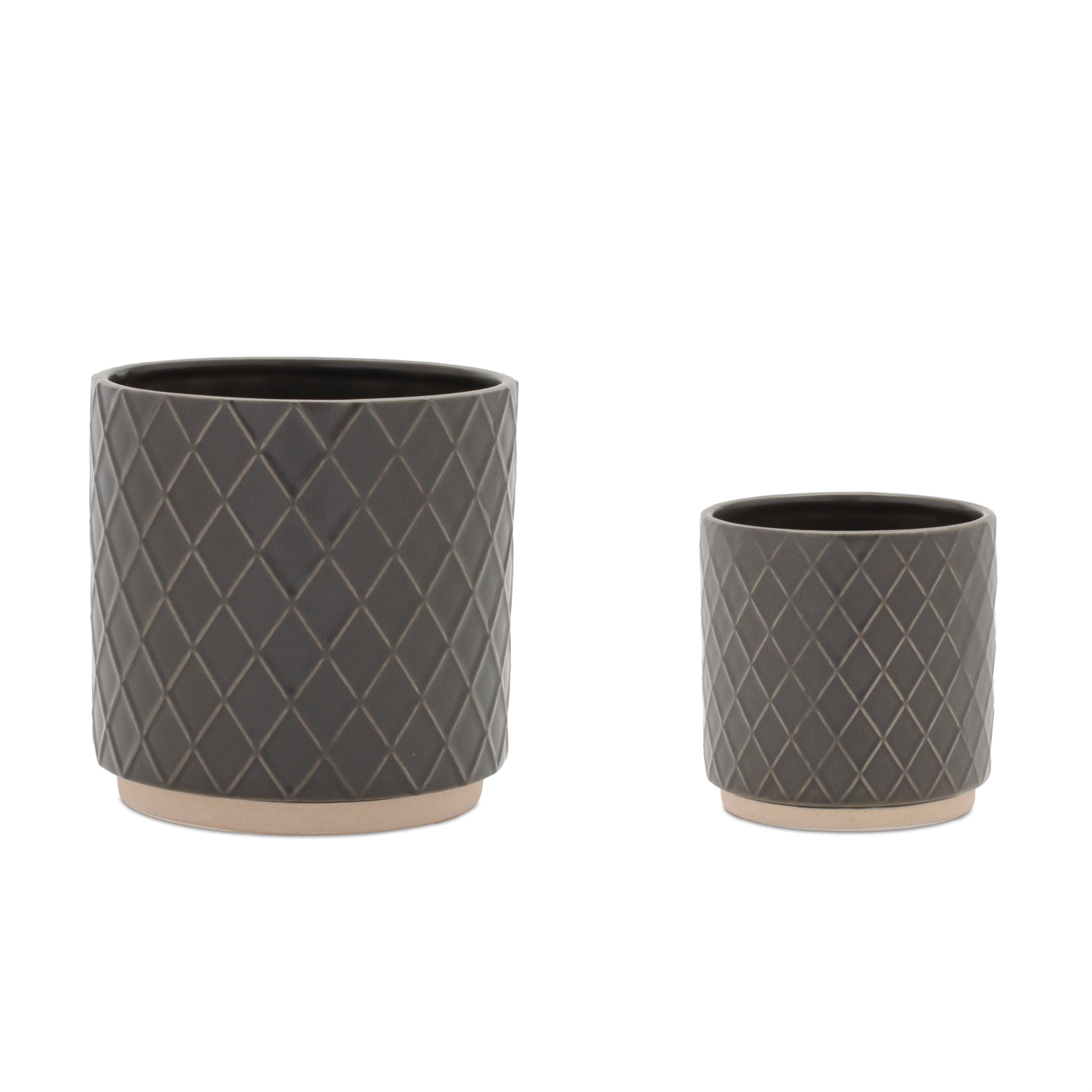 ceramic plant pot holders indoors Ceramic Diamond Pattern Planter, Set of 2 – Pier 1