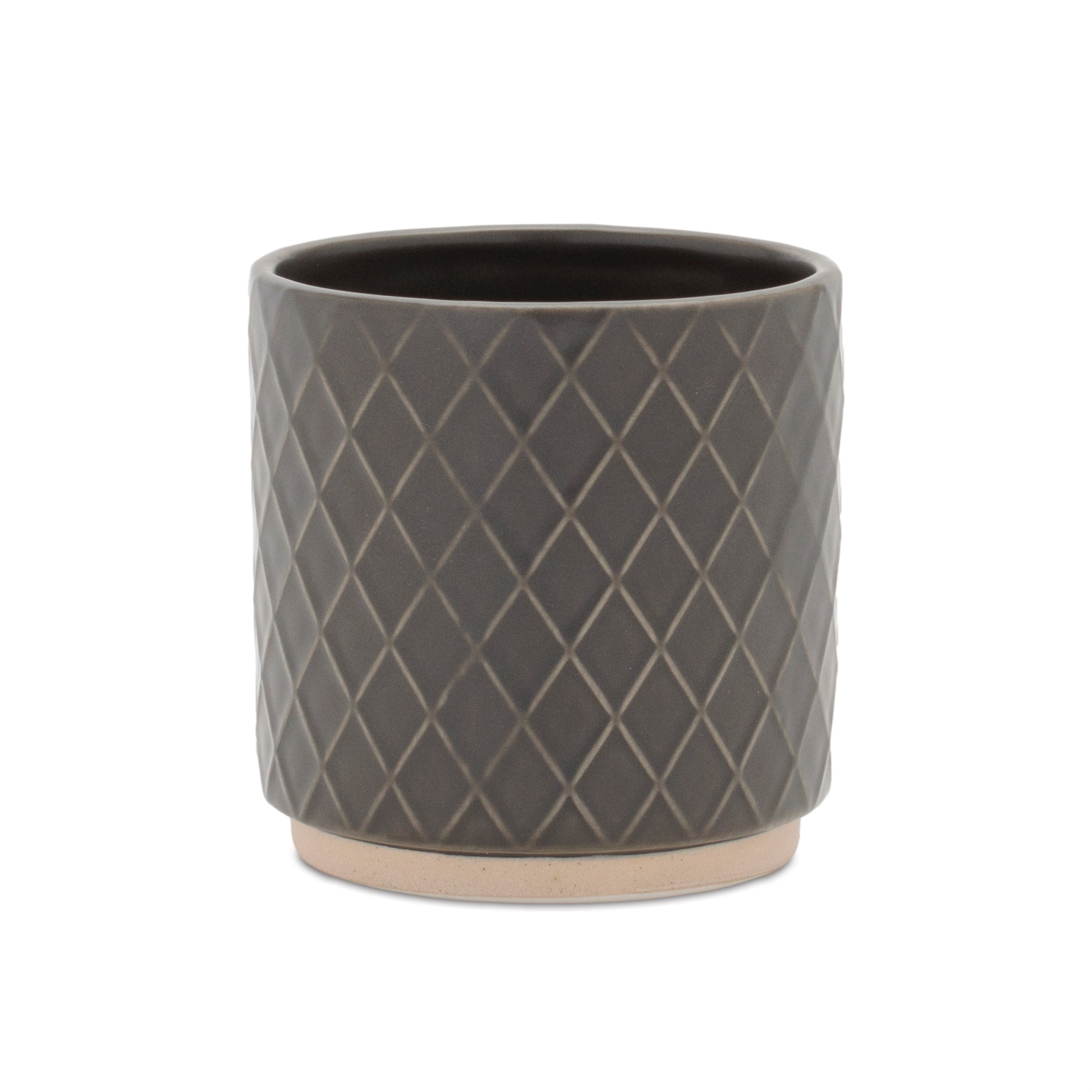 Ceramic Diamond Pattern Planter, Set of 2