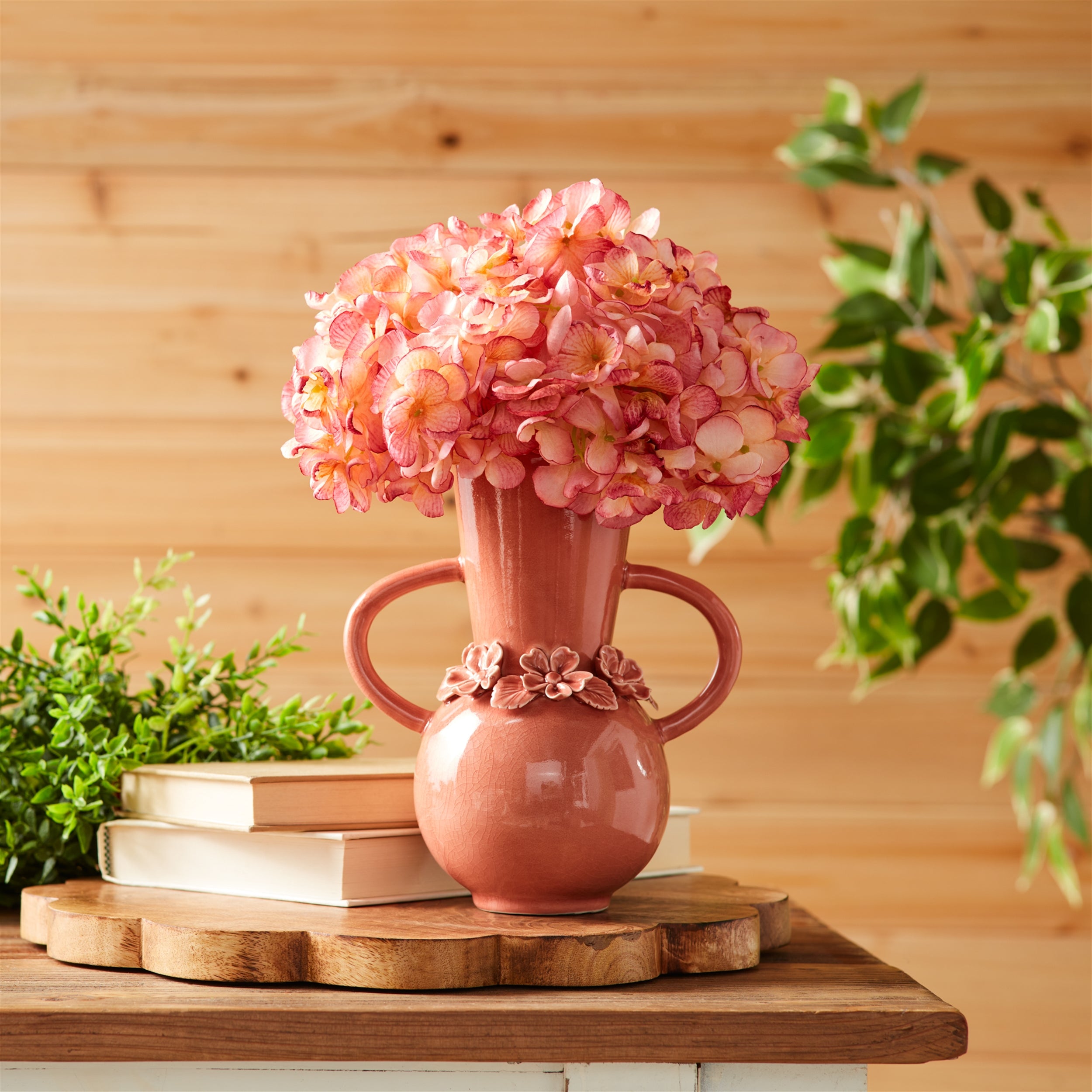 Storeware Vase with Floral Accent, Set of 2
