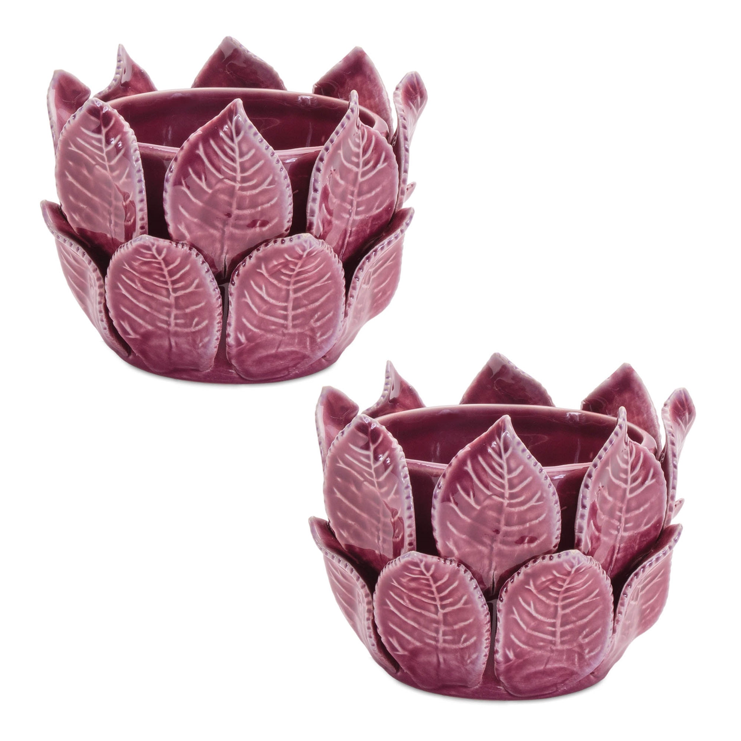 Storeware Bud Vase with Leaves Accent, Set of 2