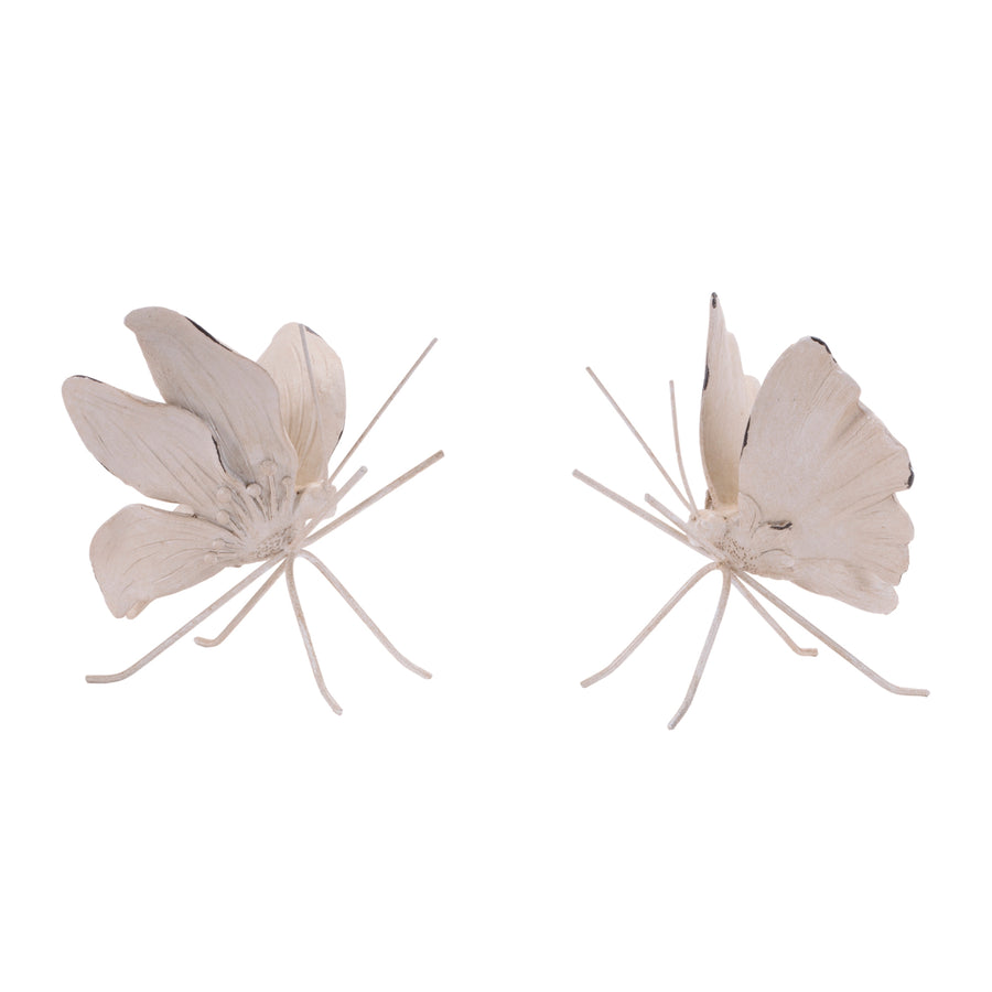 Flower Petal Butterfly Shelf Sitter, Set of 2