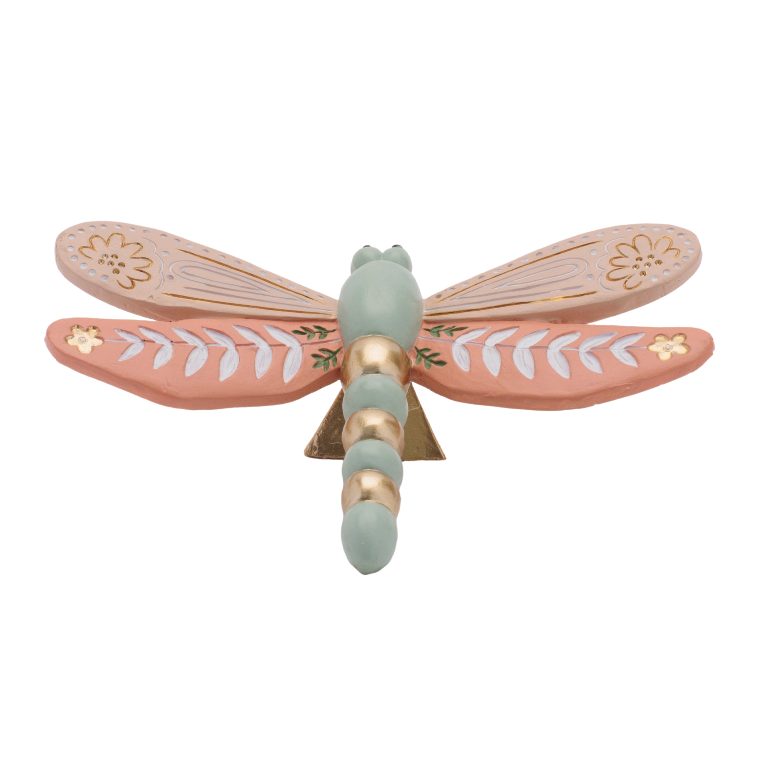 Floral Etched Butterfly and Dragonly Shelf Sitter, Set of 4