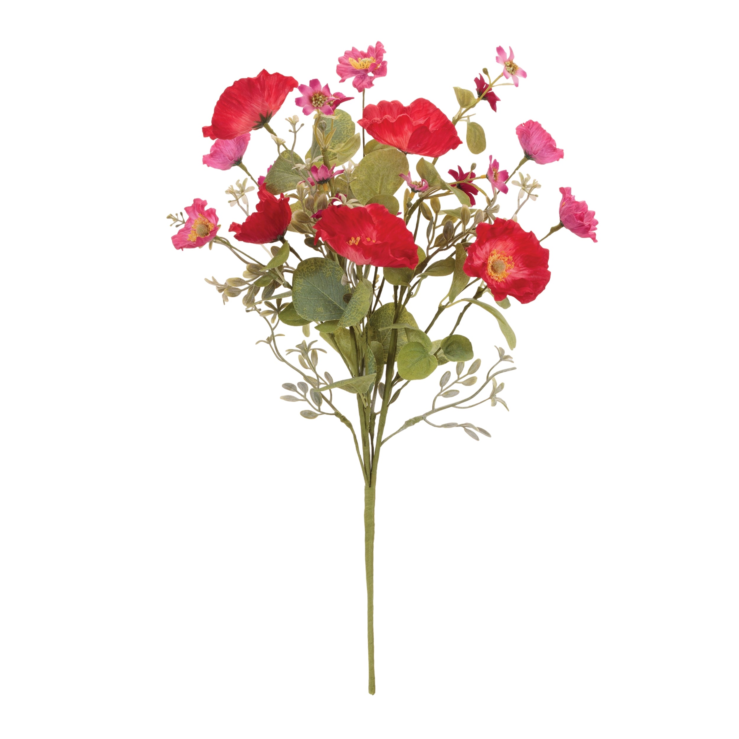 Mixed Poppy Floral Bush, Set of 4