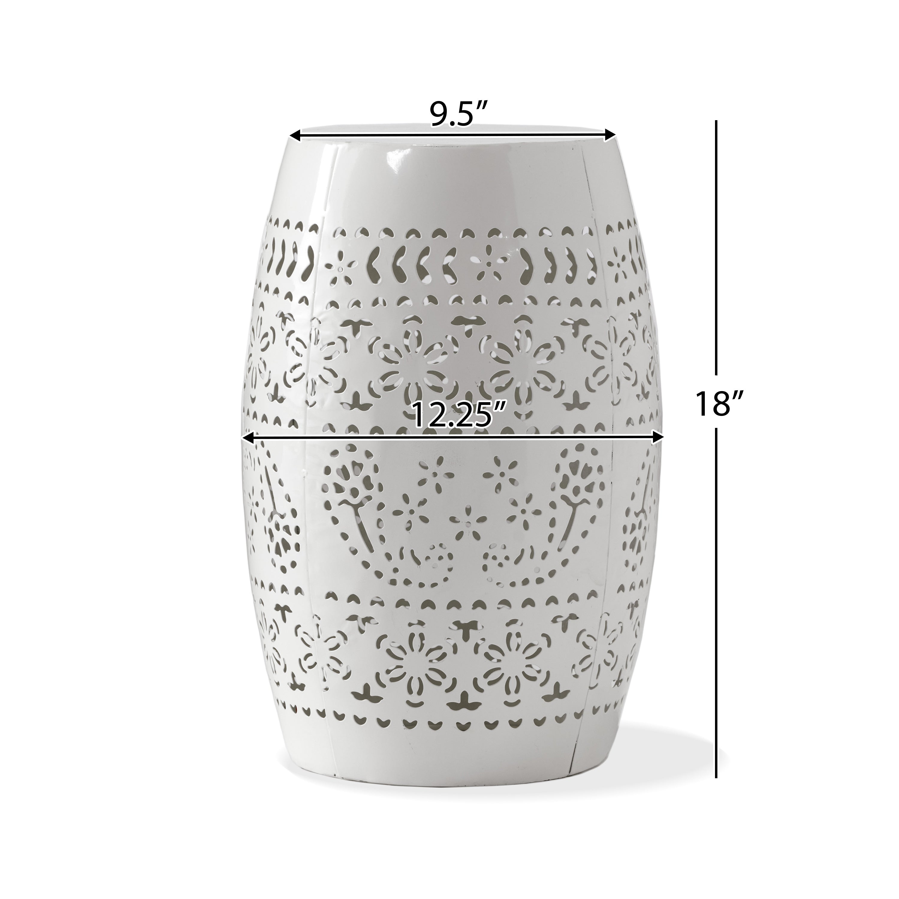 Ruby Outdoor Metal Lace Cutout Accent Table