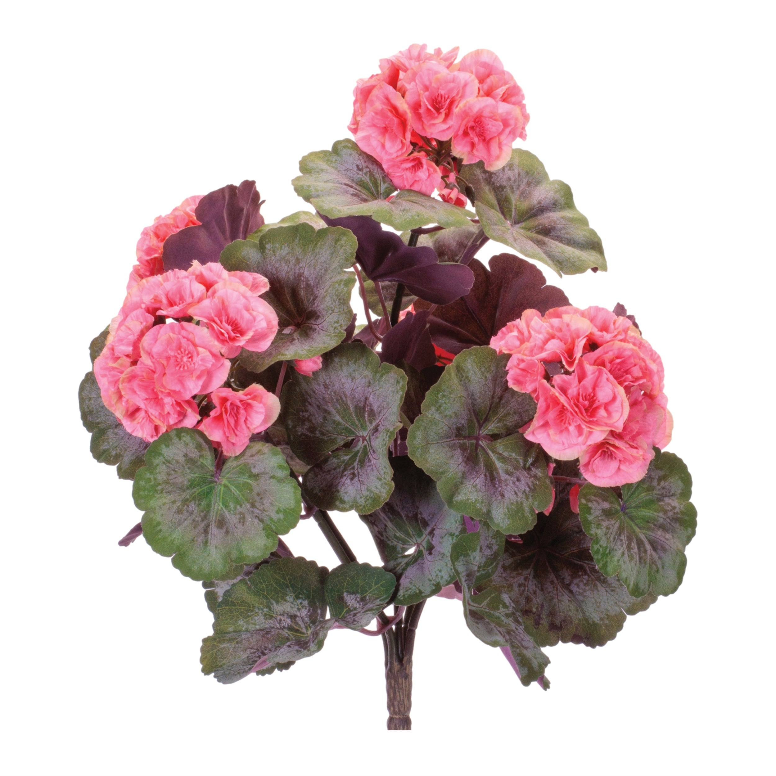Pink Geranium Floral Bush, Set of 2