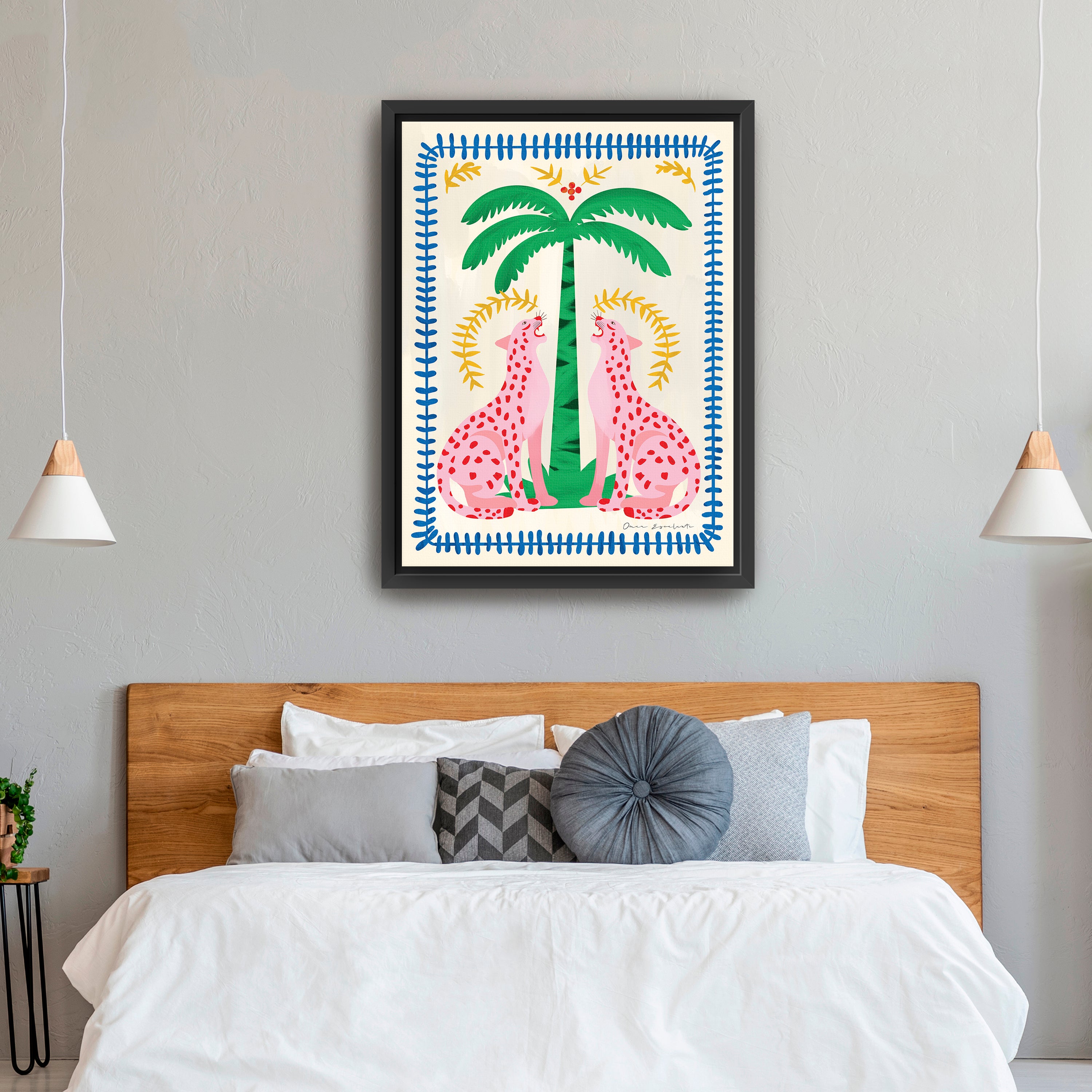 Pink Leopards Canvas Giclee