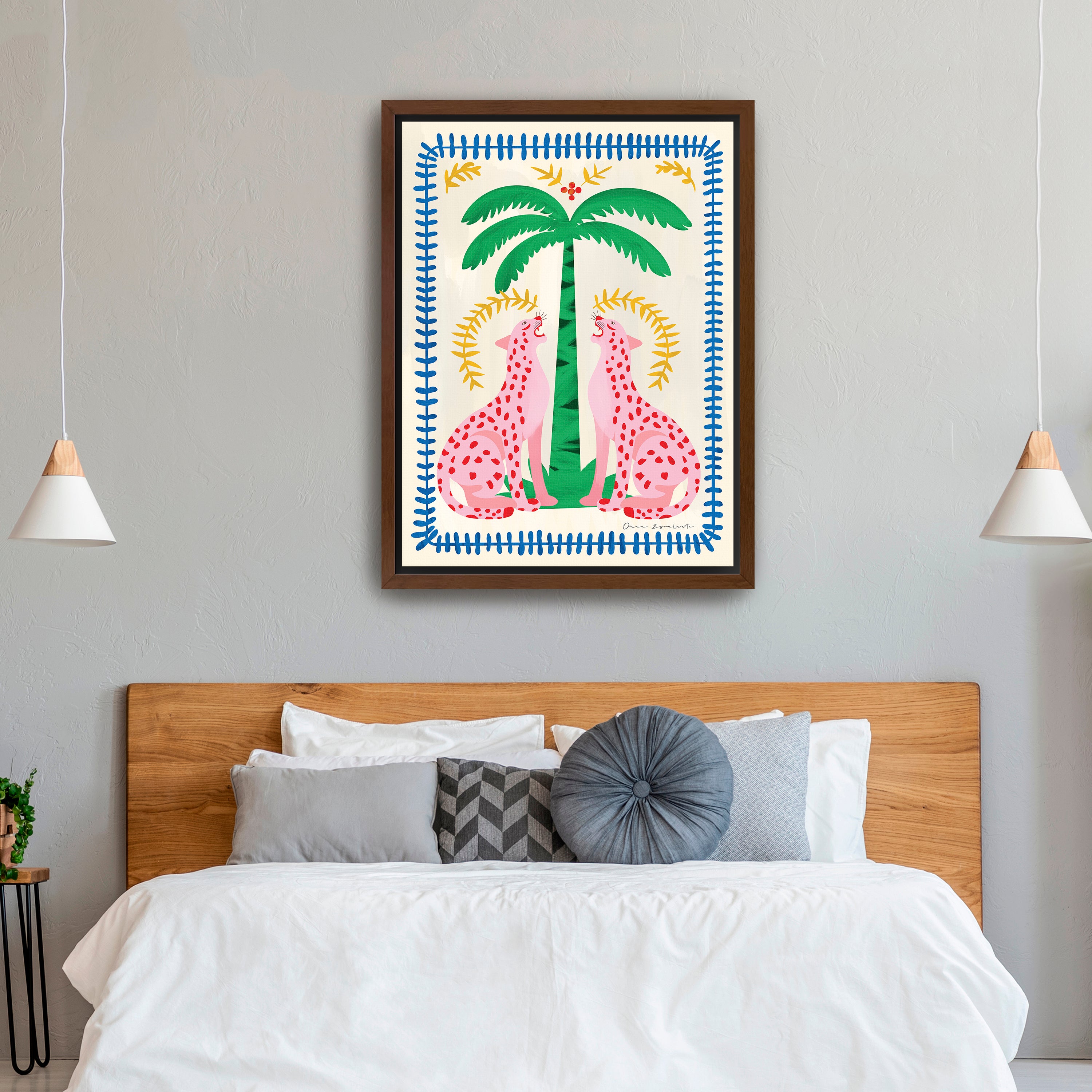 Pink Leopards Canvas Giclee