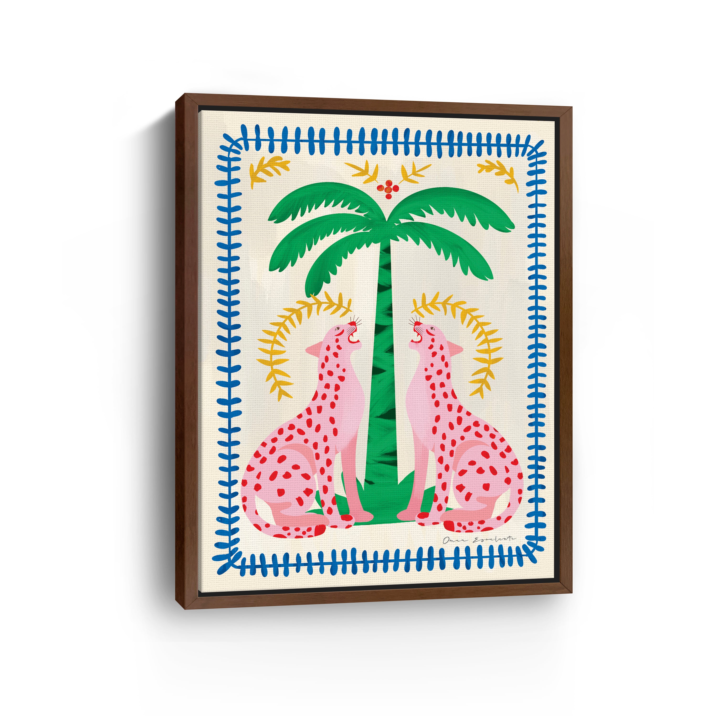 Pink Leopards Canvas Giclee