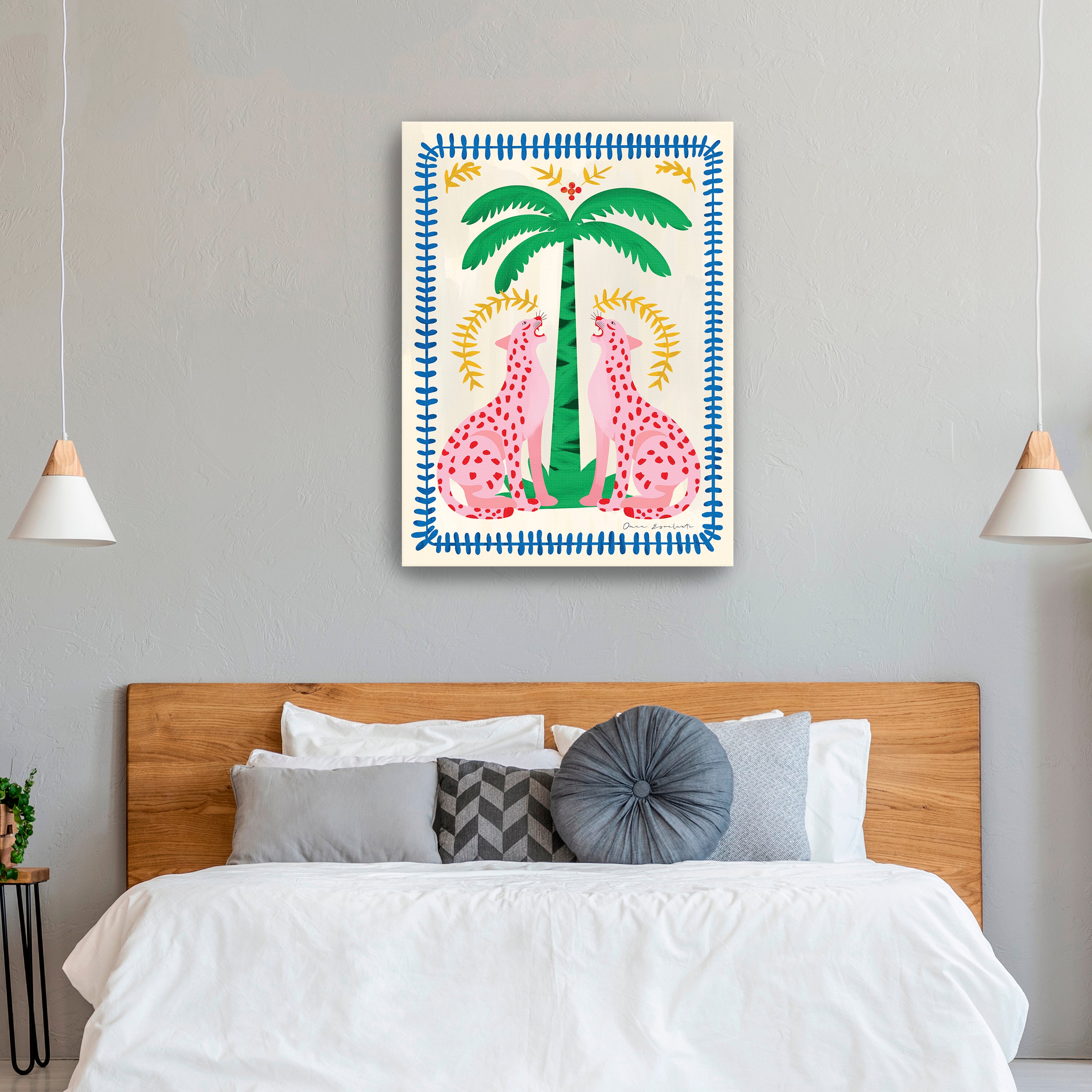 Pink Leopards Canvas Giclee