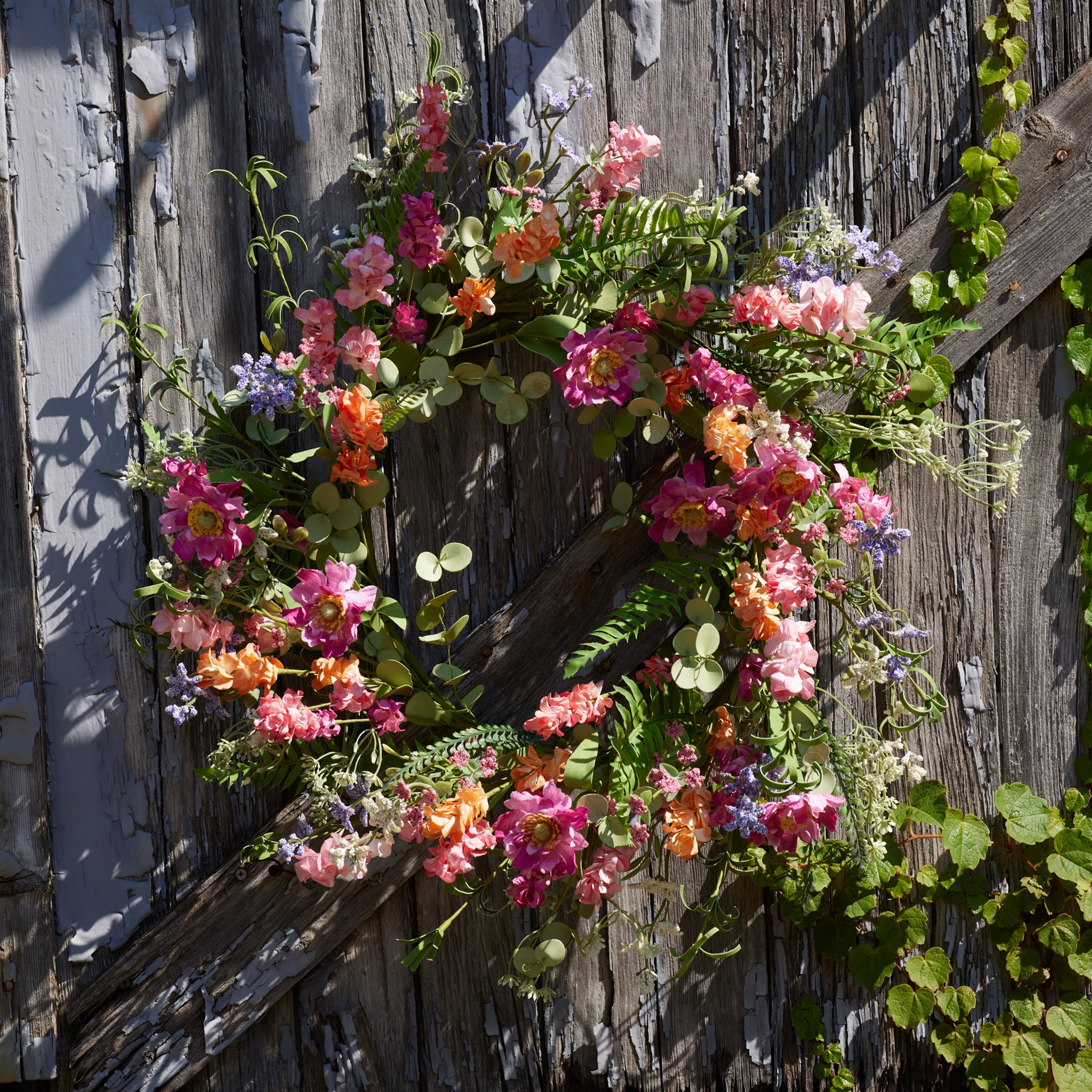 Mixed Floral and Foliage Wreath