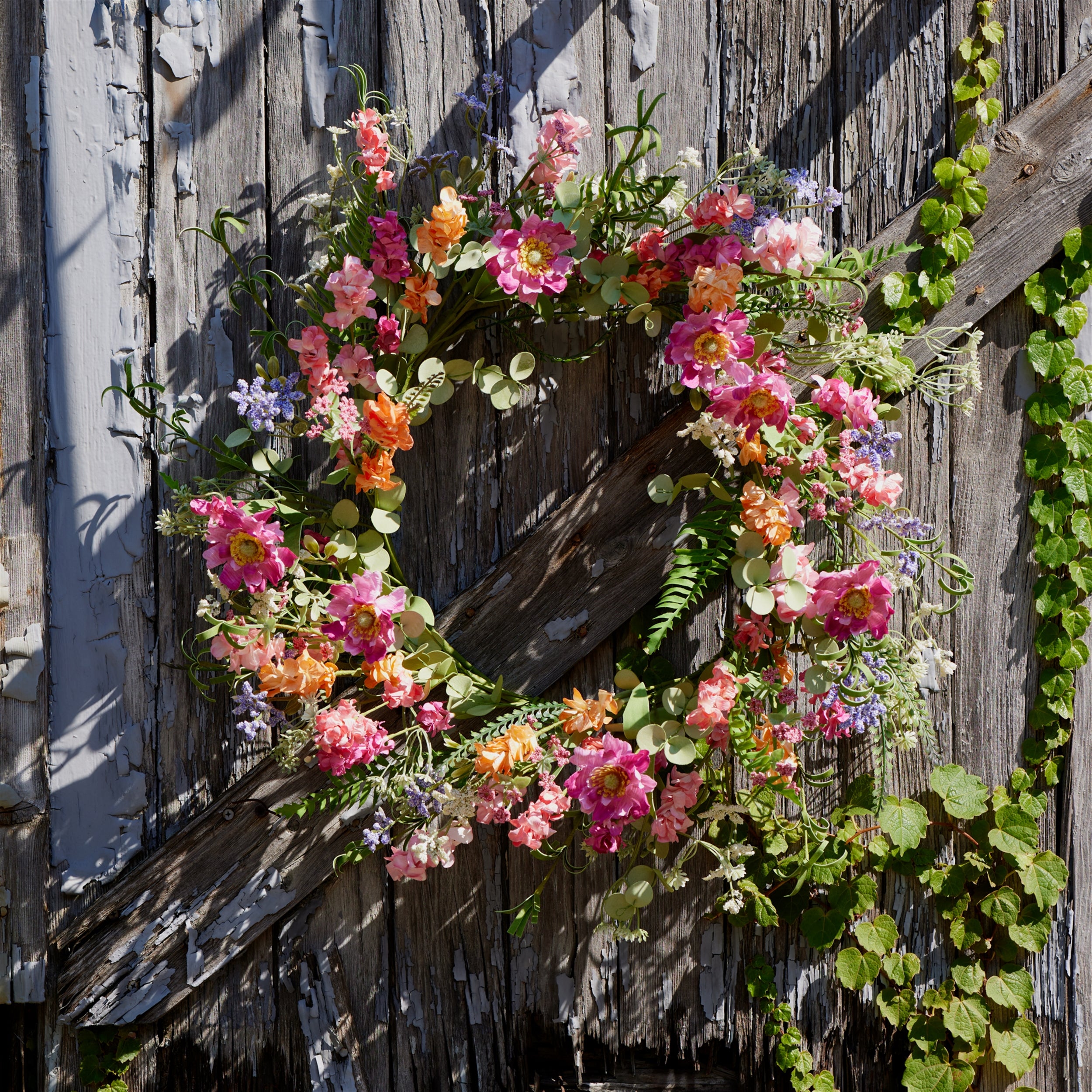 Mixed Floral and Foliage Wreath