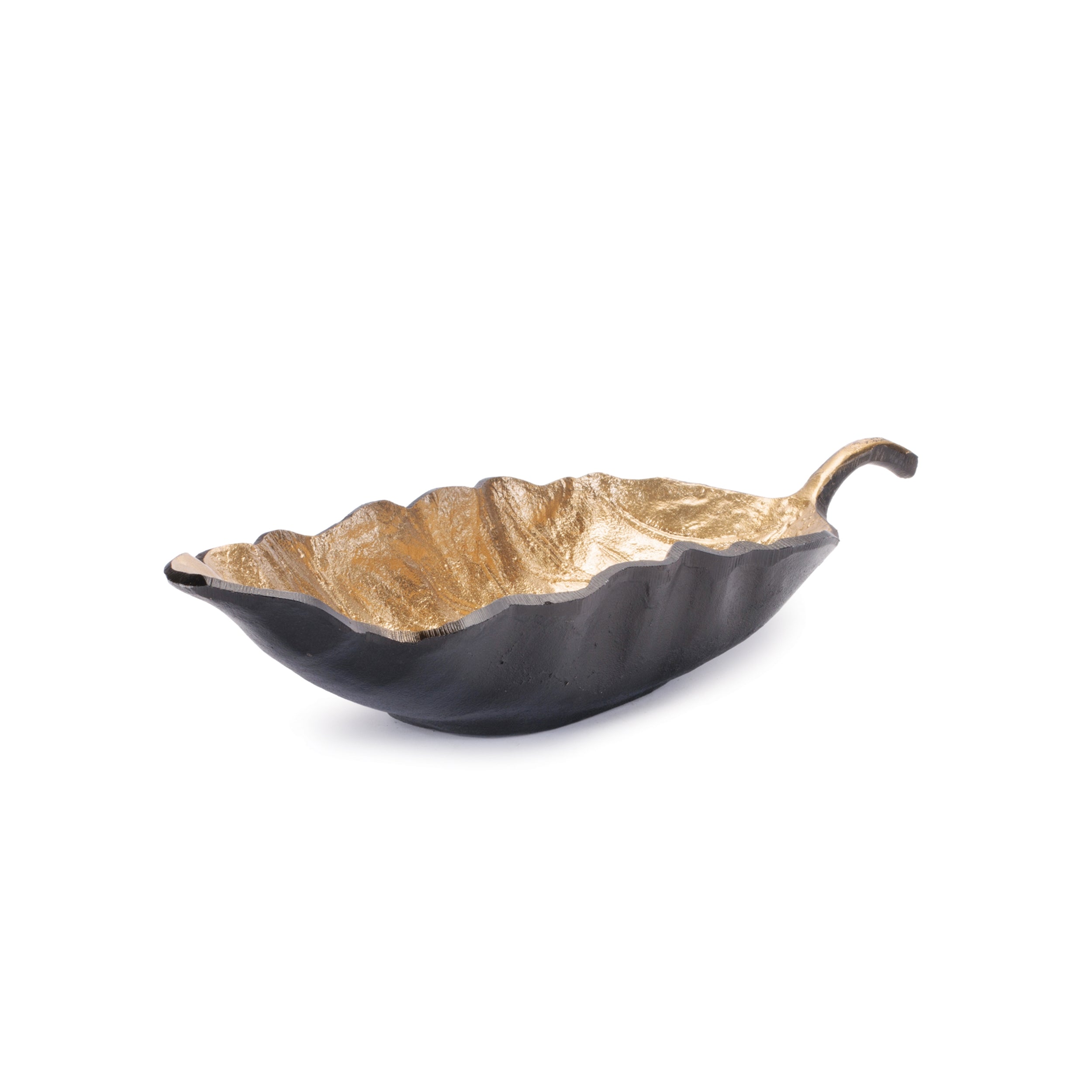 Metallic Aluminum Leaf Bowl, Set of 2