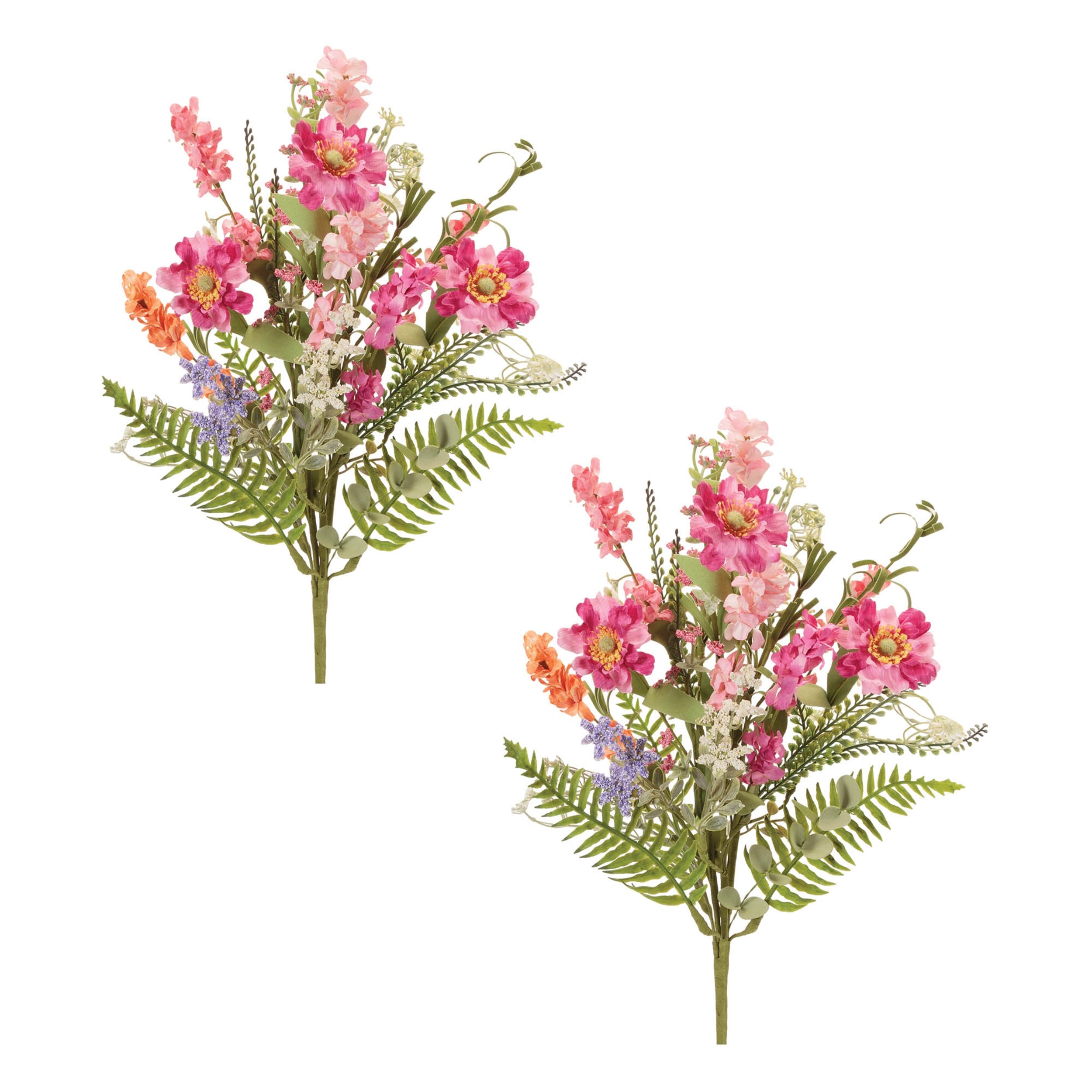 Mixed Daisy Floral Bush, Set of 2