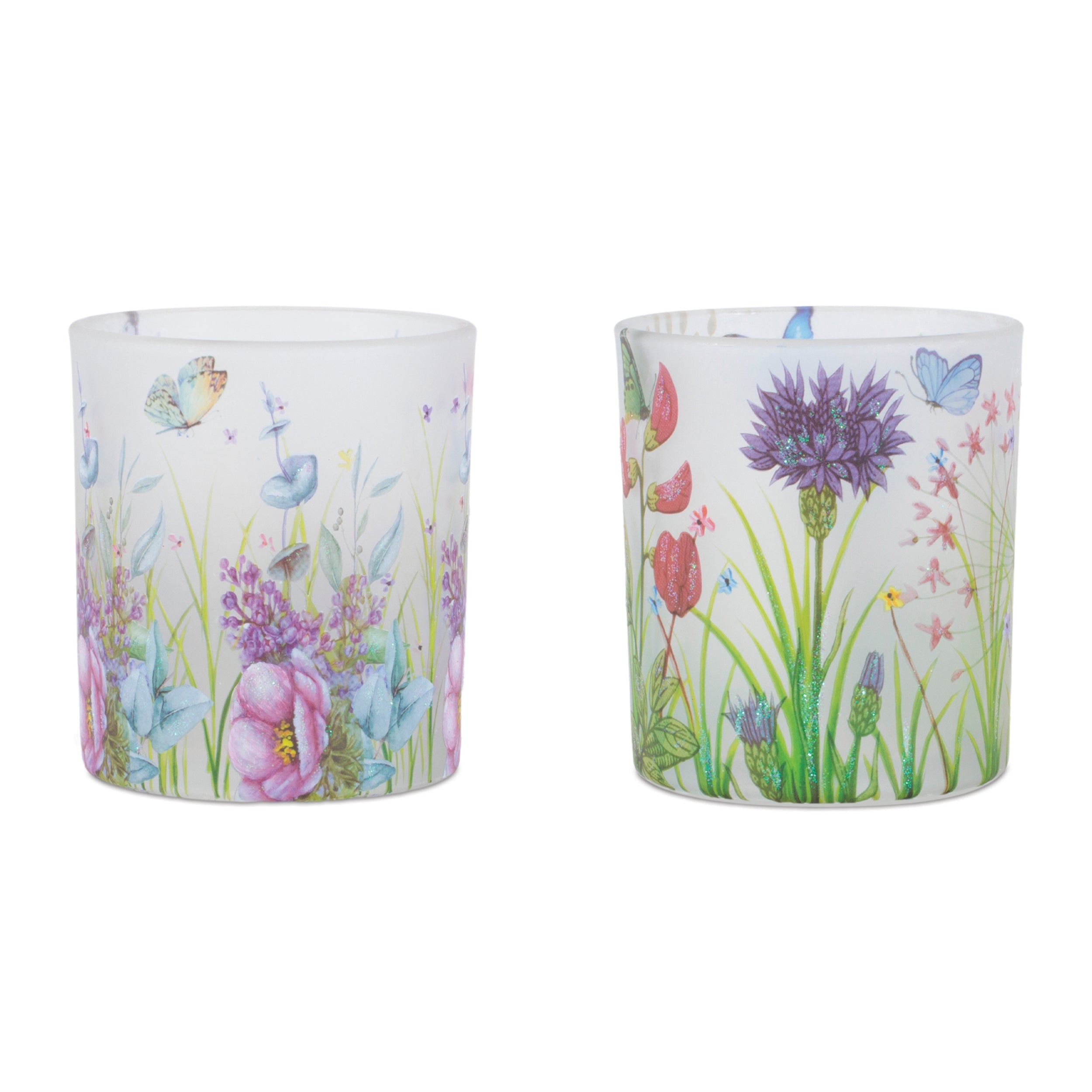 Floral Butterfly Votive Candle Holder, Set of 6