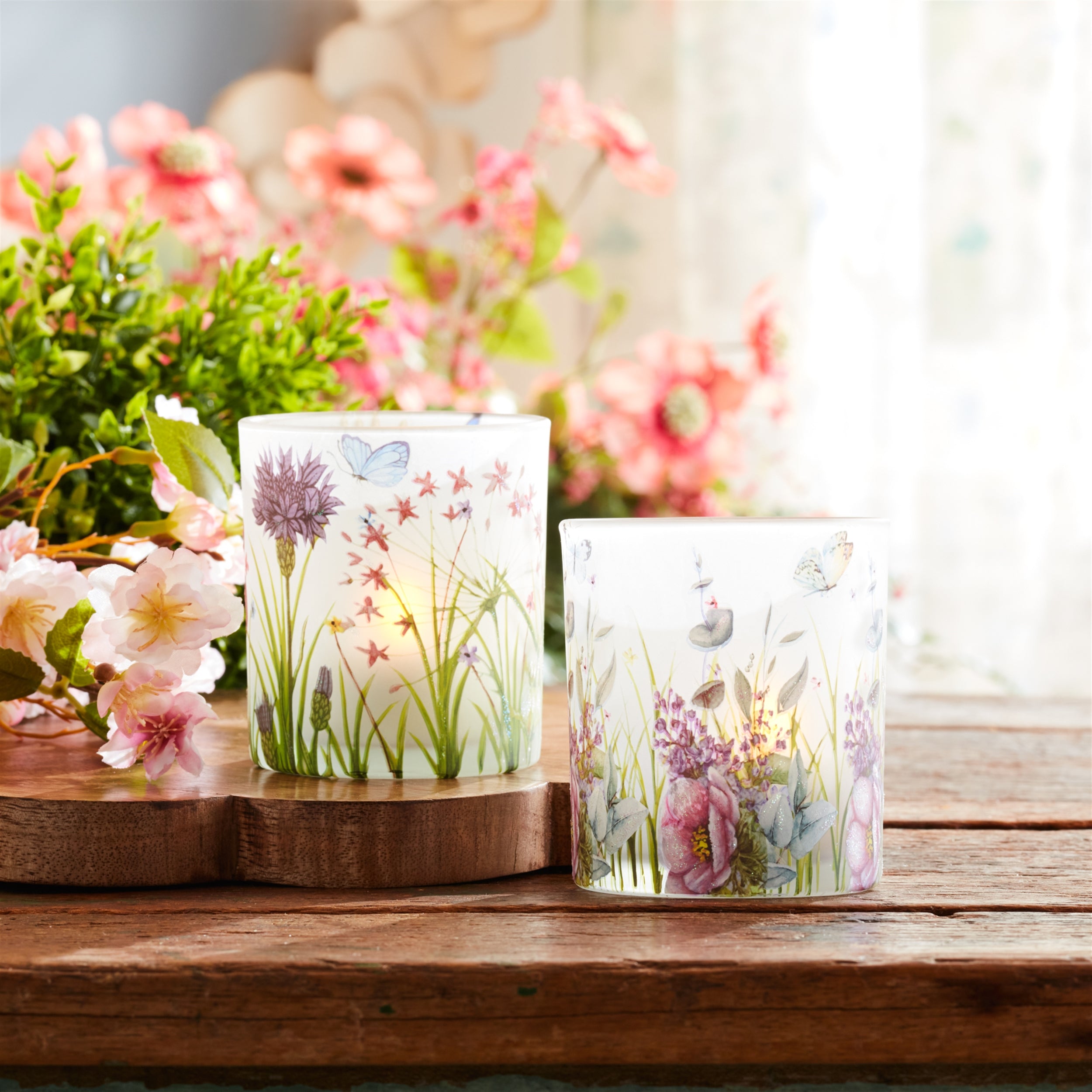 Floral Butterfly Votive Candle Holder, Set of 6