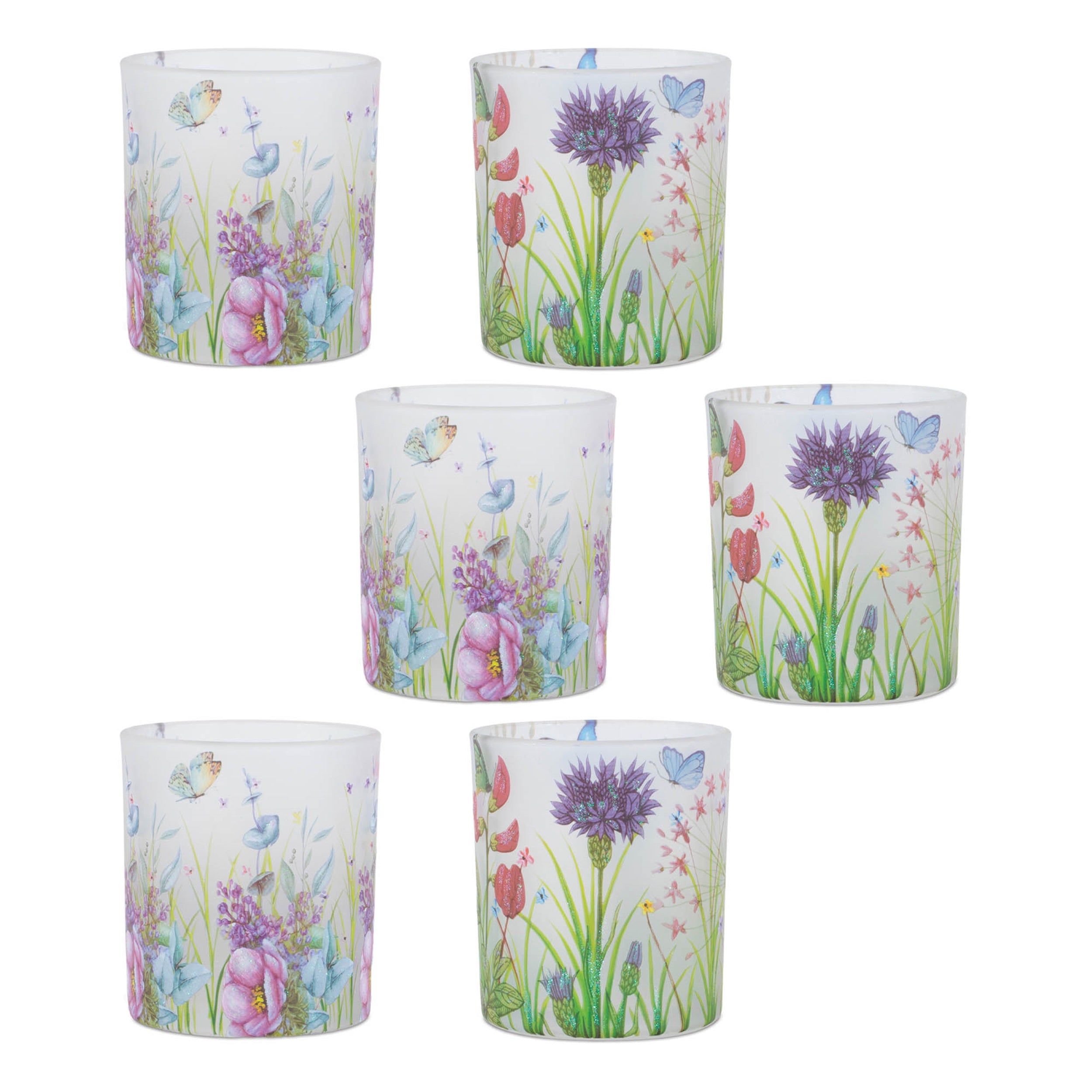 Floral Butterfly Votive Candle Holder, Set of 6