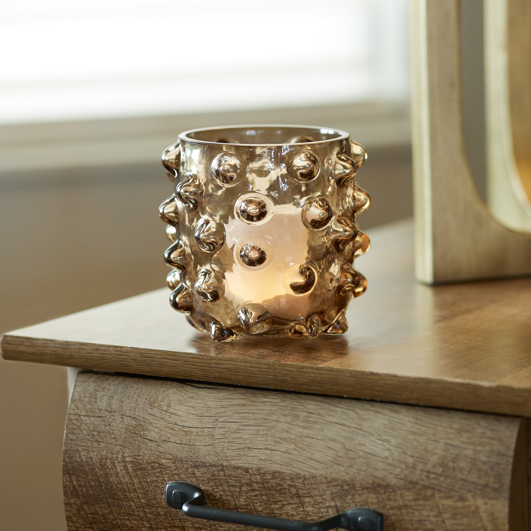 Textured Glass Candle Holder, Set of 6